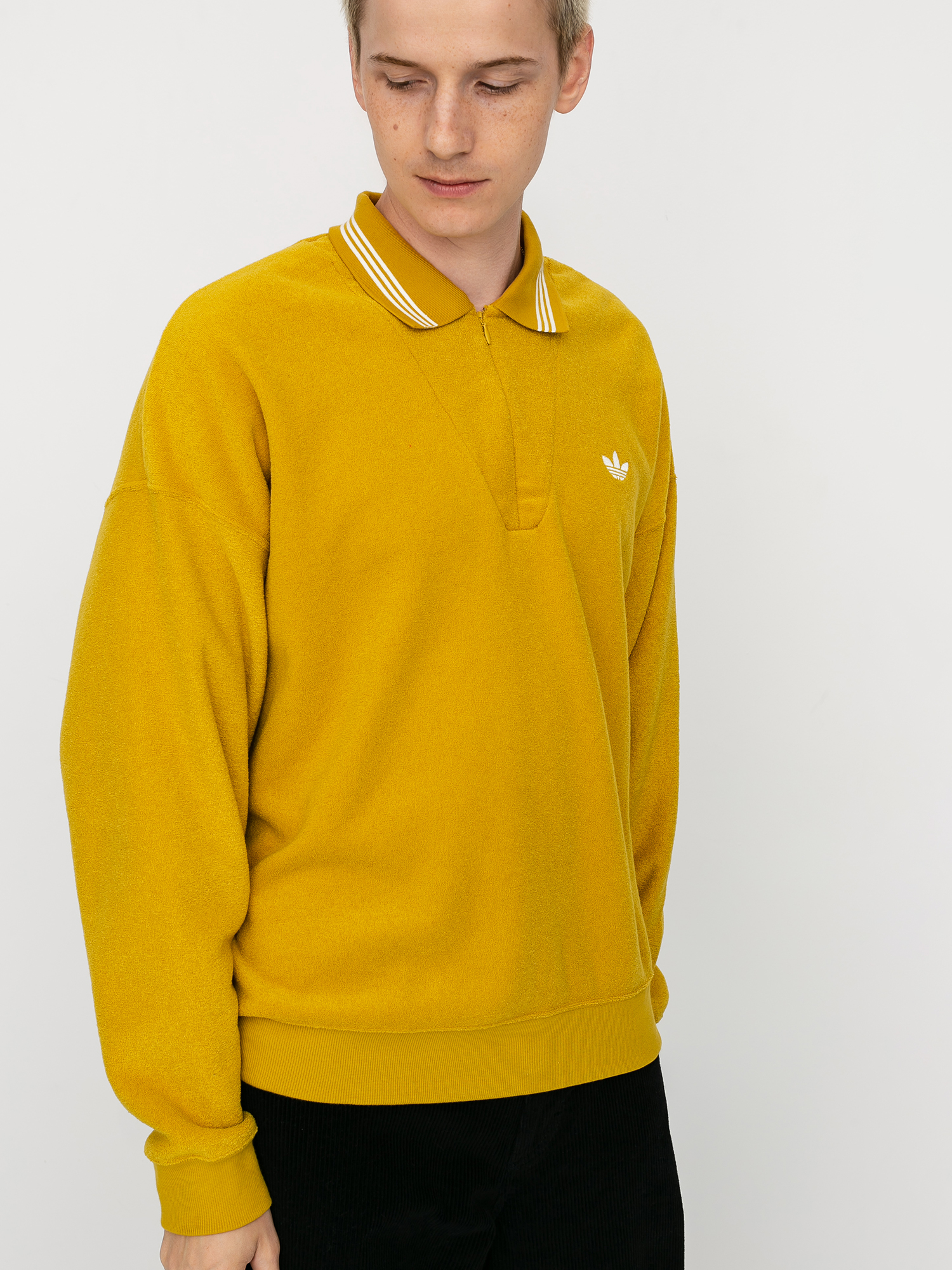 Adidas bouclette polo store sweatshirt