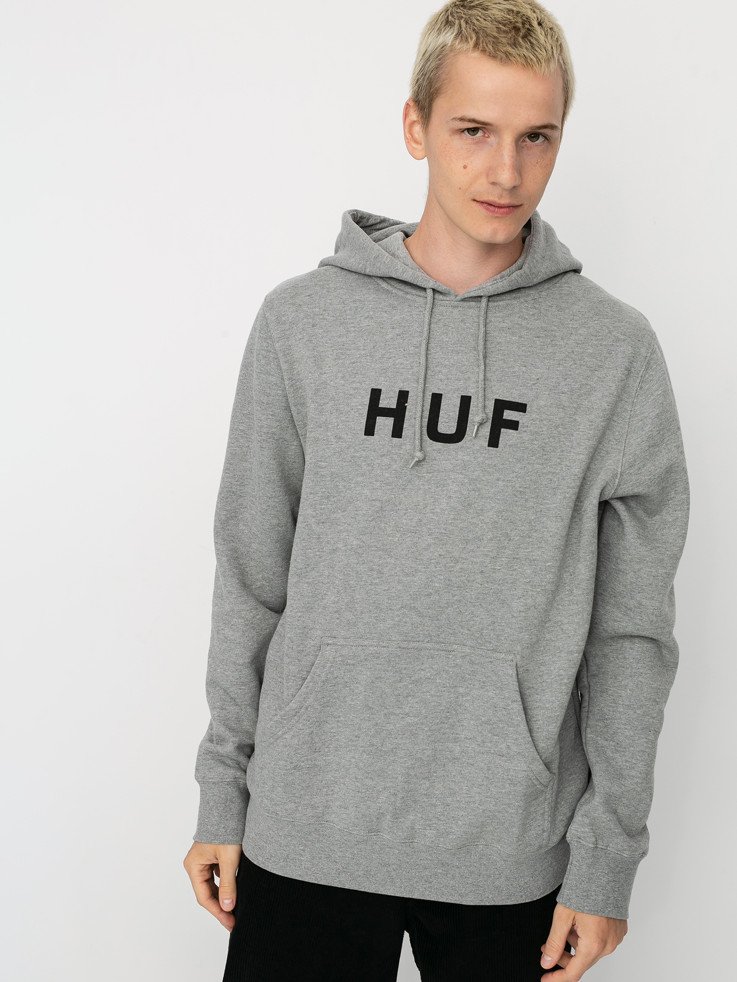 Bluza z kapturem HUF Essentials OG Logo HD (grey heather)