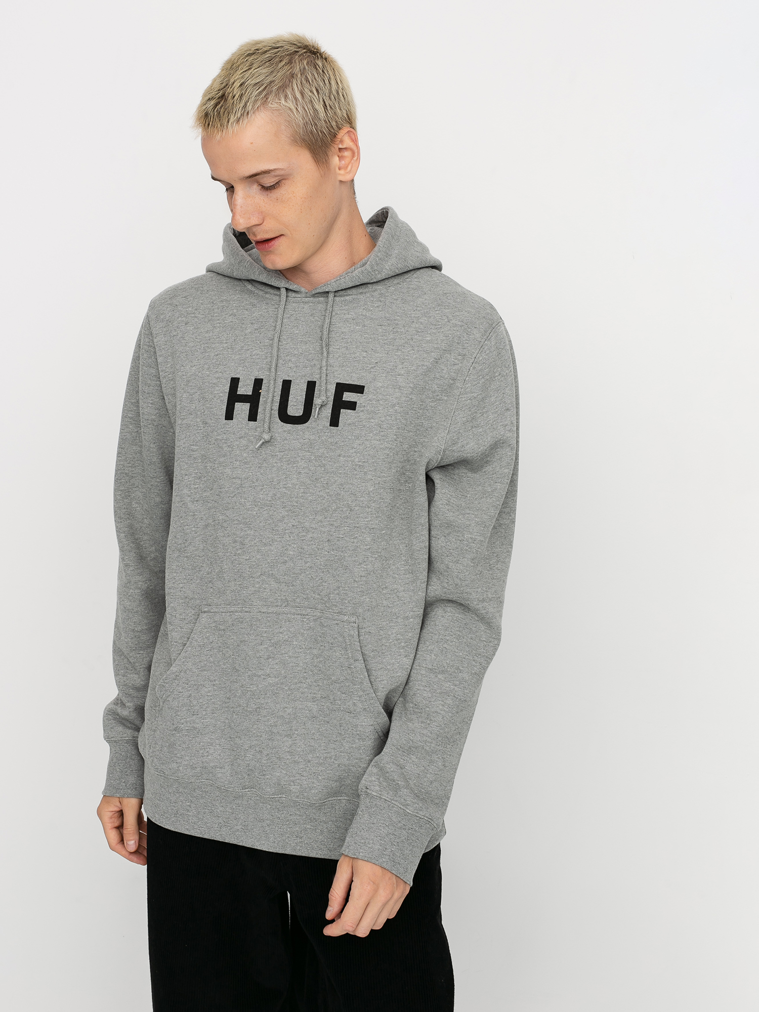 Bluza z kapturem HUF Essentials OG Logo HD (grey heather)