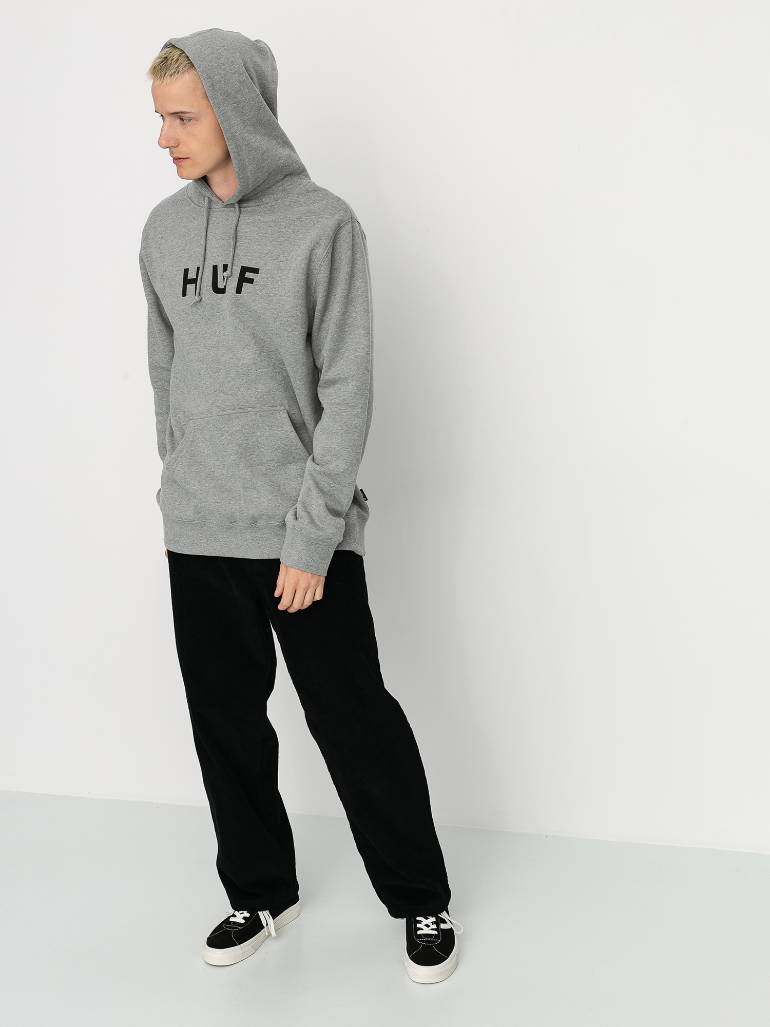 Bluza z kapturem HUF Essentials OG Logo HD (grey heather)