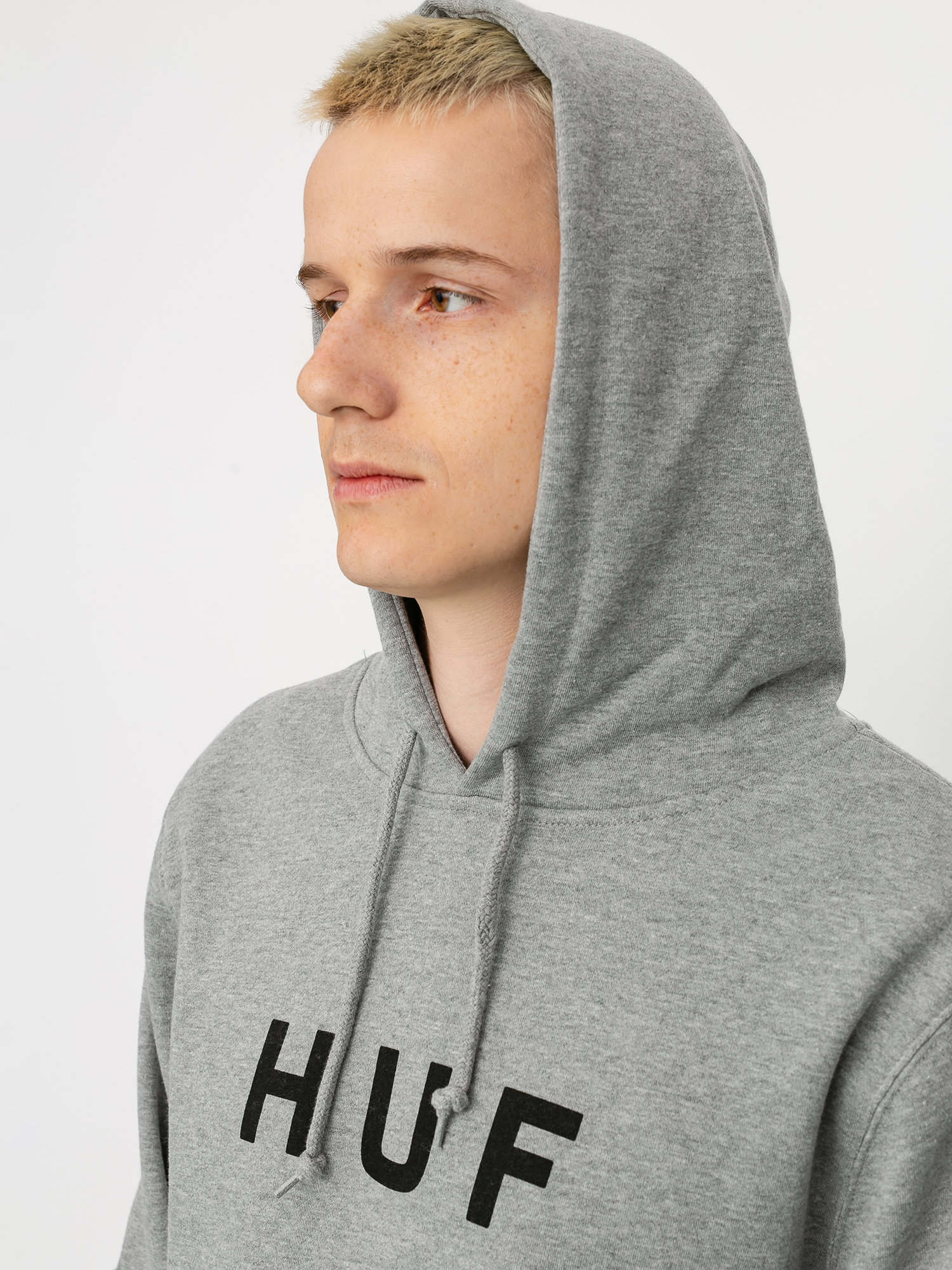 Bluza z kapturem HUF Essentials OG Logo HD (grey heather)