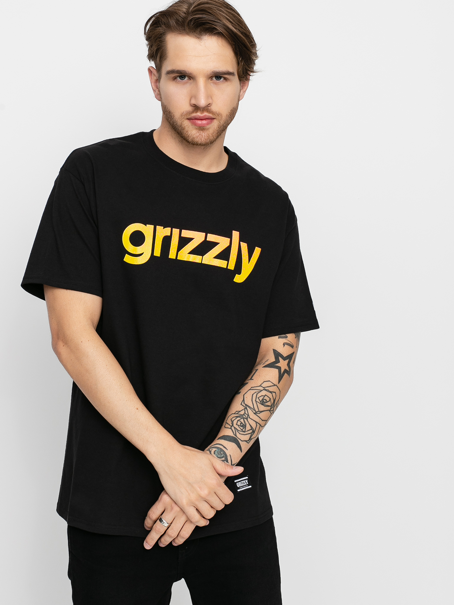 T-shirt Grizzly Griptape X Champion Lowercase Fadeaway (black)