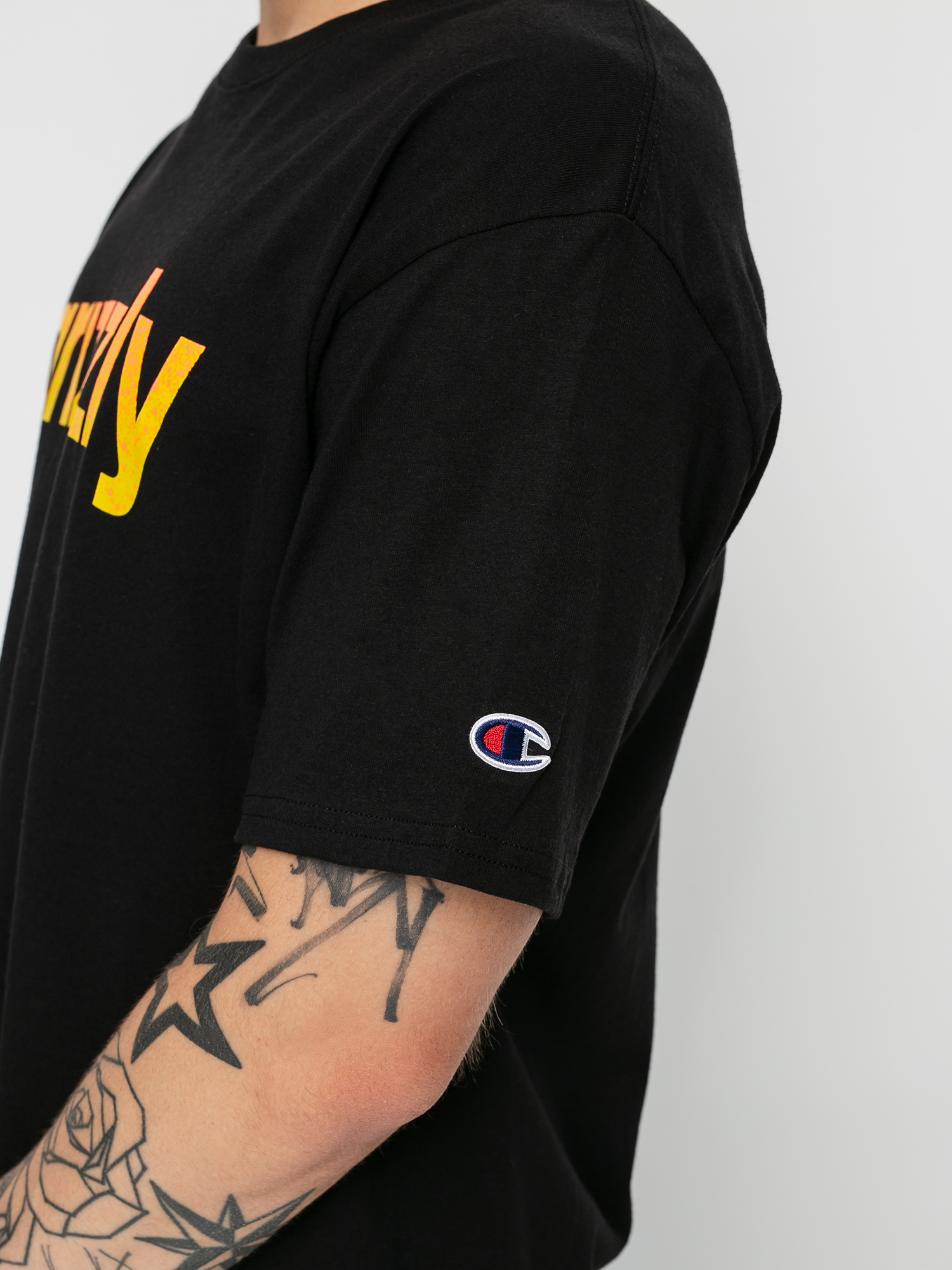 T-shirt Grizzly Griptape X Champion Lowercase Fadeaway (black)