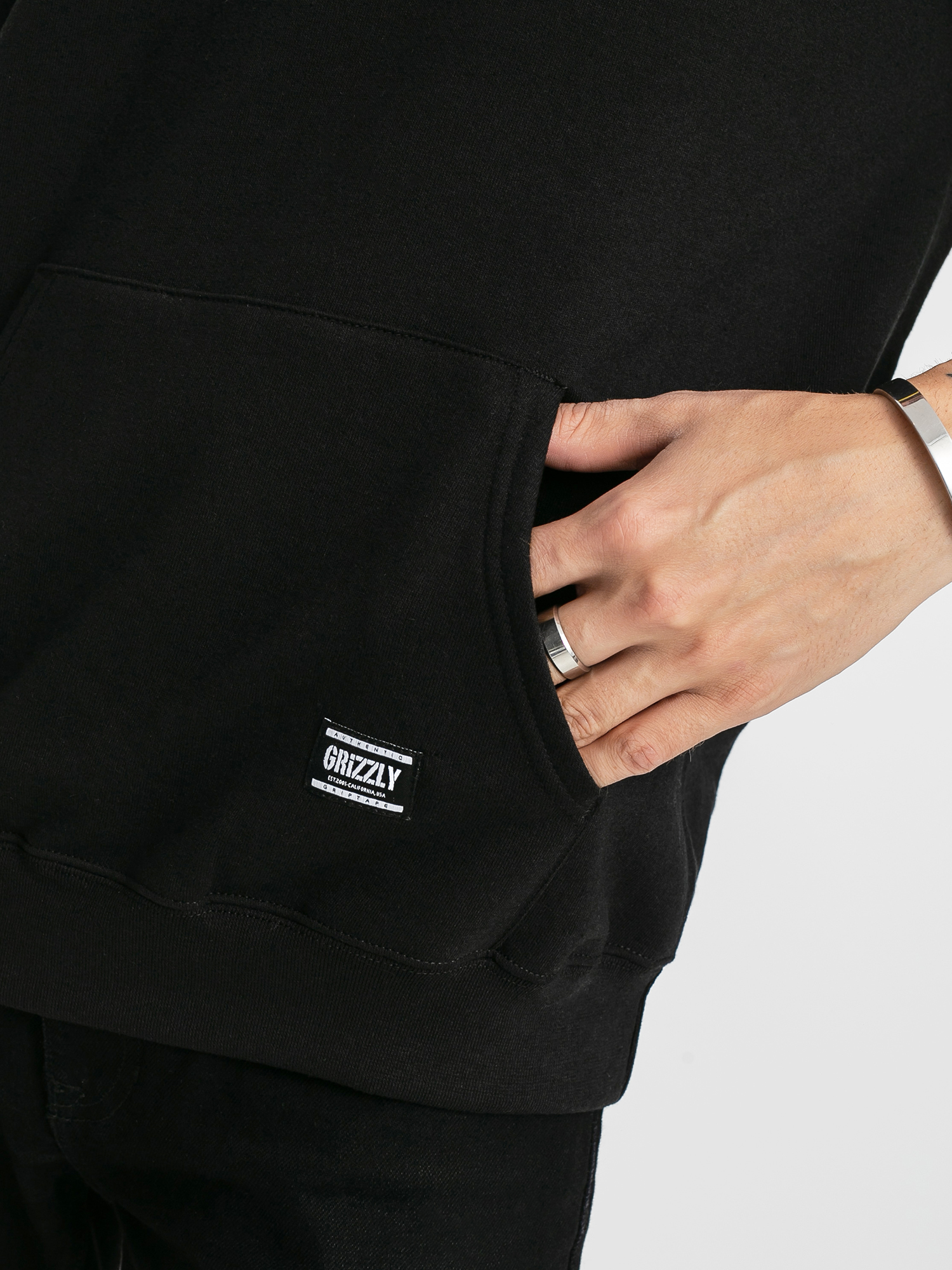 Bluza z kapturem Grizzly Griptape X Champion Stamp Fadeaway HD (black)