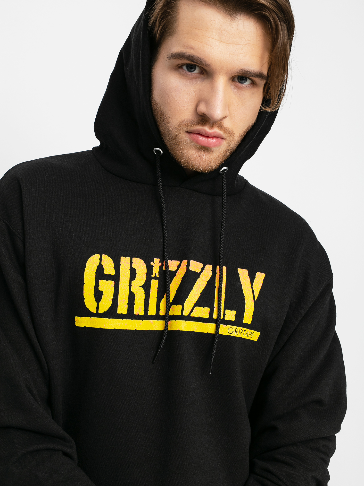 Bluza z kapturem Grizzly Griptape X Champion Stamp Fadeaway HD (black)