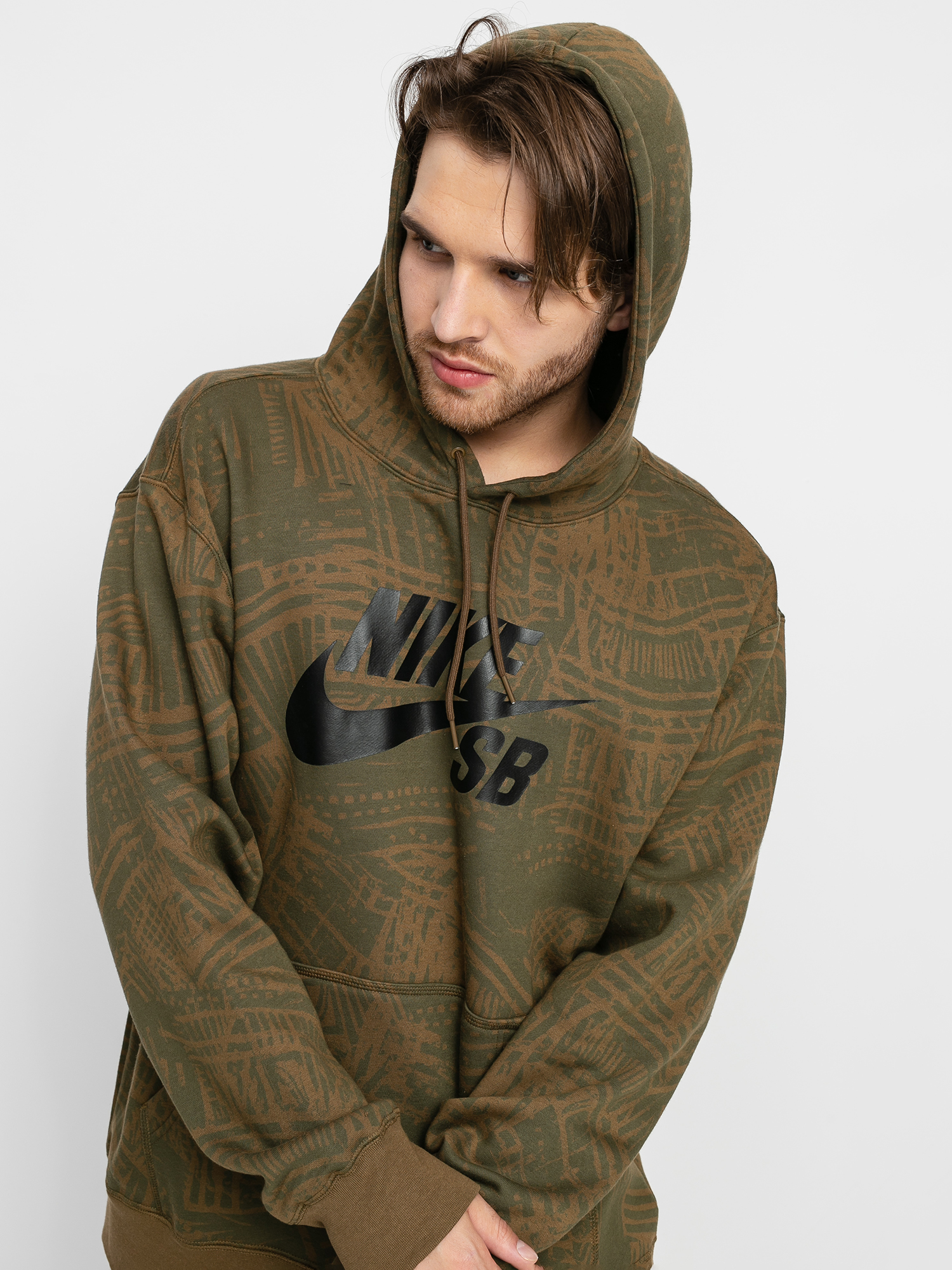 Bluza z kapturem Nike SB Aop HD (cargo khaki/cargo khaki/black)