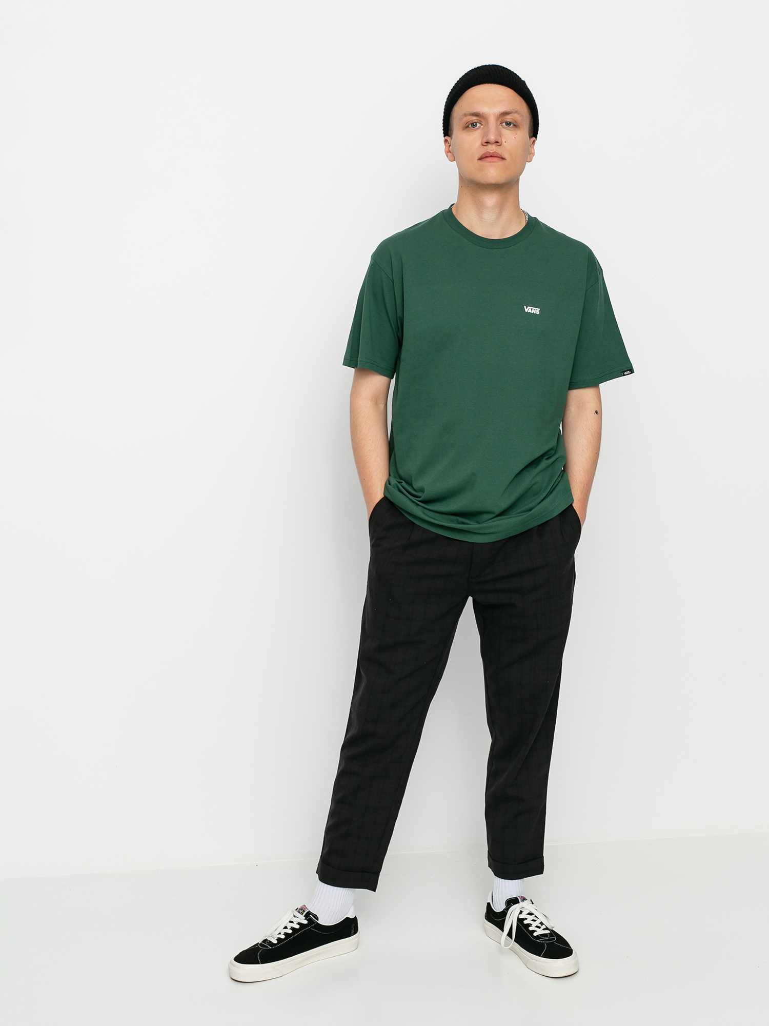 T-shirt Vans Left Chest Logo (pine needle/white)