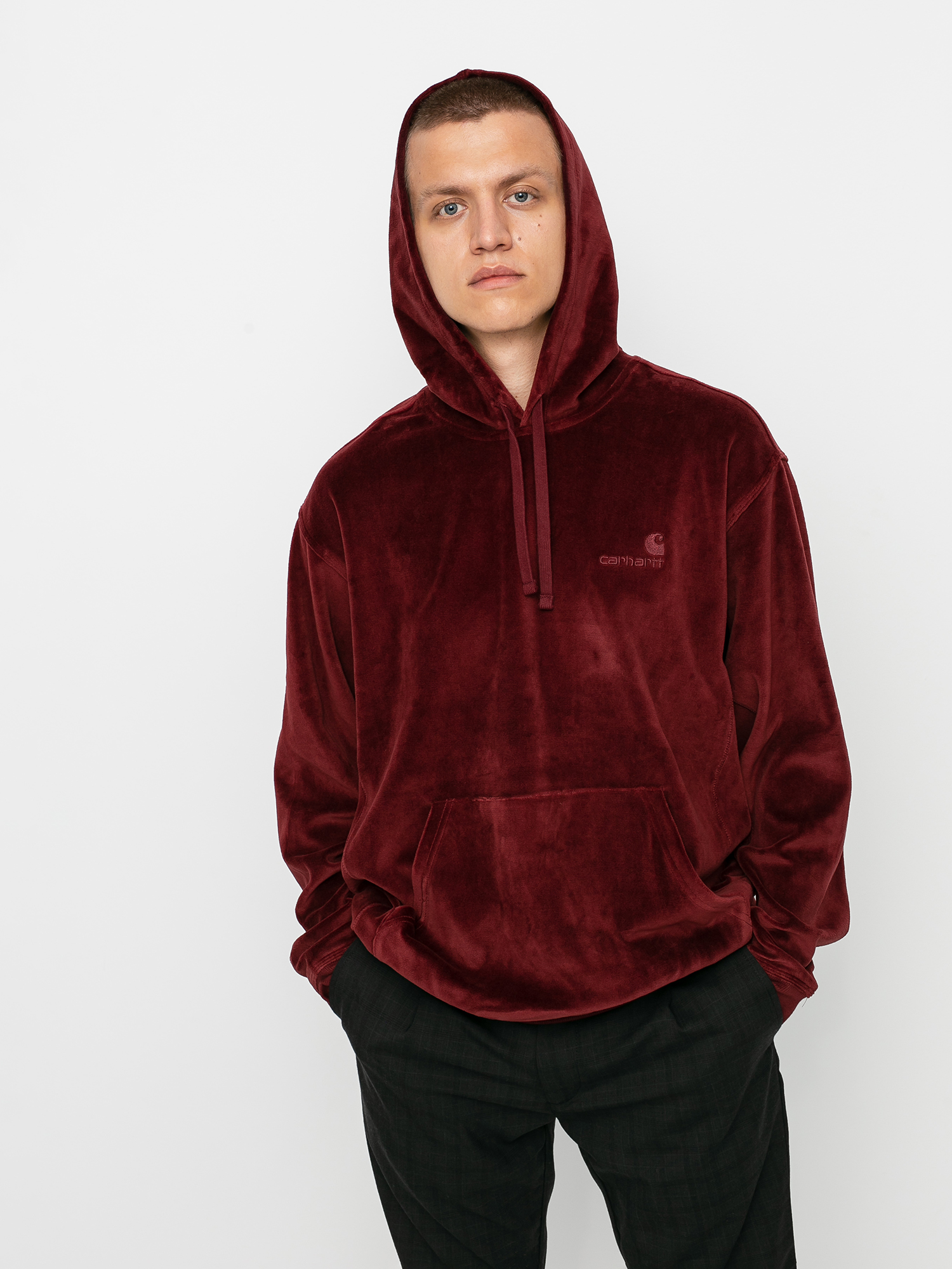 Bluza z kapturem Carhartt WIP United Script HD (bordeaux)