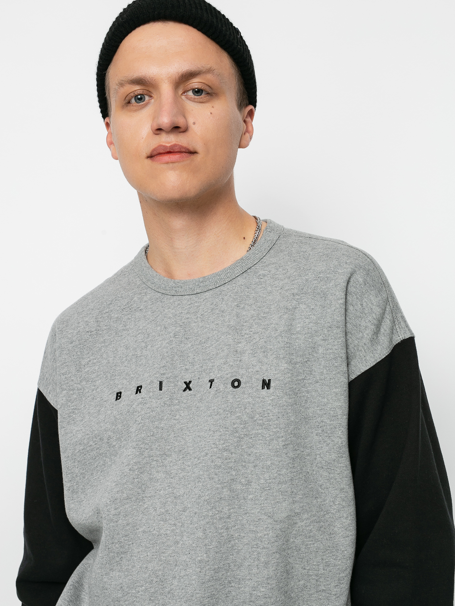 Bluza Brixton Cantor Crew (heather grey/black)