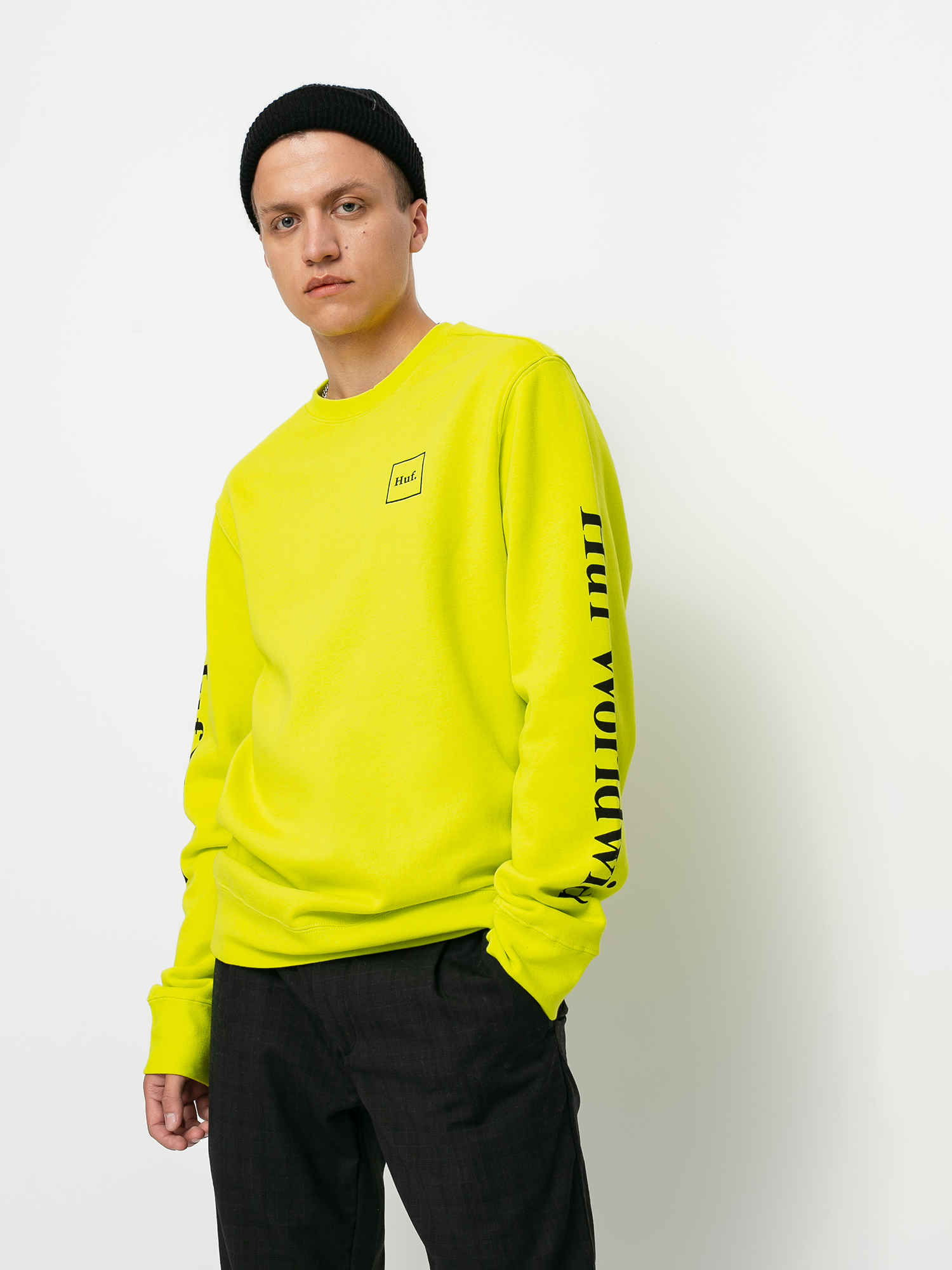 Bluza HUF Essentials Domestic (hot lime)