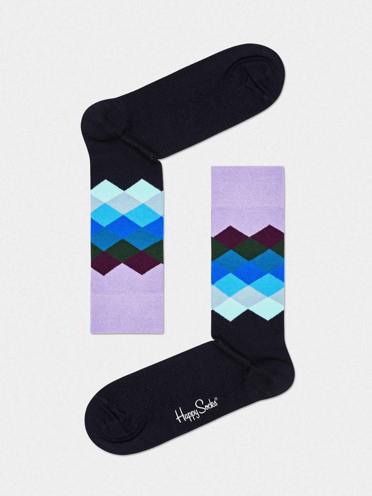 Skarpetki Happy Socks Faded Diamond (black/blue/purple)