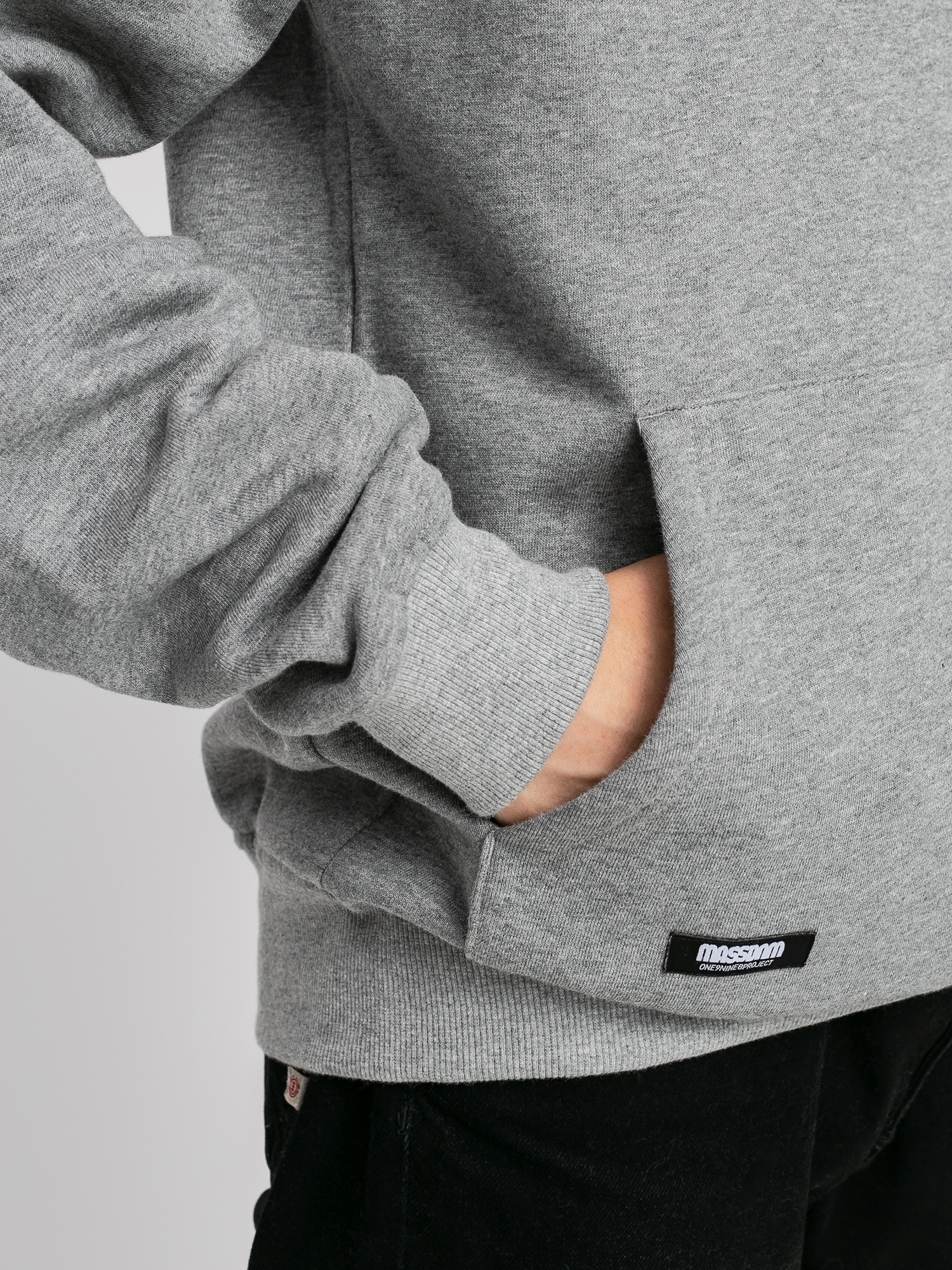 Bluza z kapturem MassDnm Signature Medium Logo HD (lt heather grey)