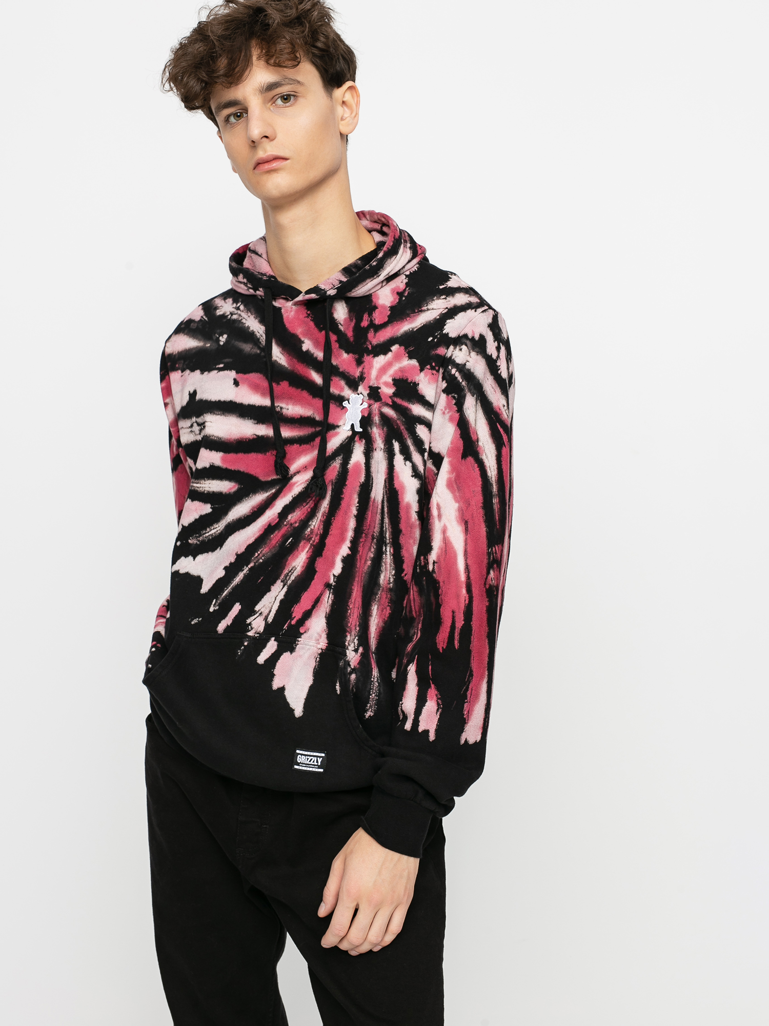 Bluza z kapturem Grizzly Griptape Embroidered Fruit Punch HD (pink tie dye)