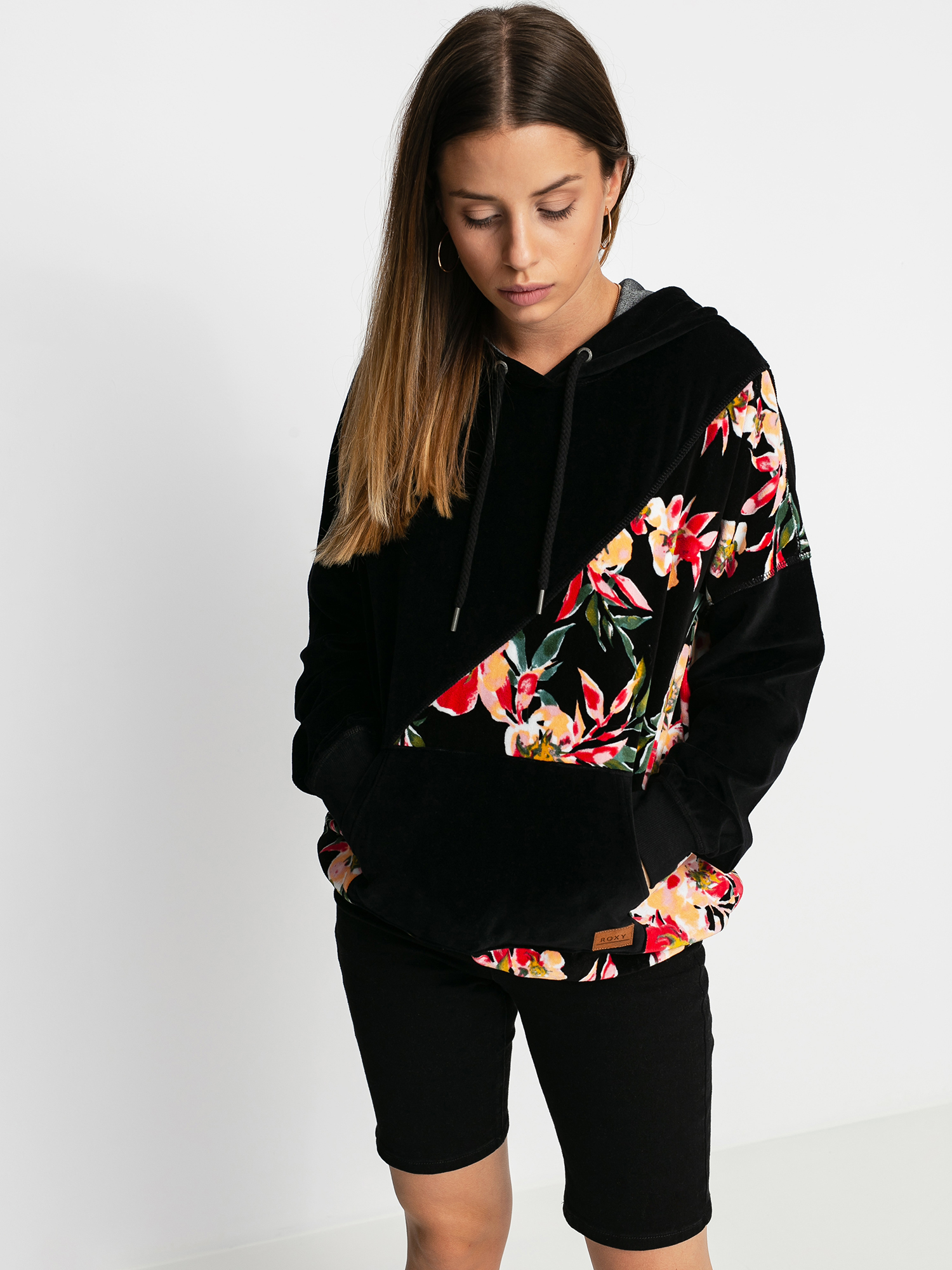 Bluza z kapturem Roxy Surf Spot HD Wmn (anthracite wonder garden)