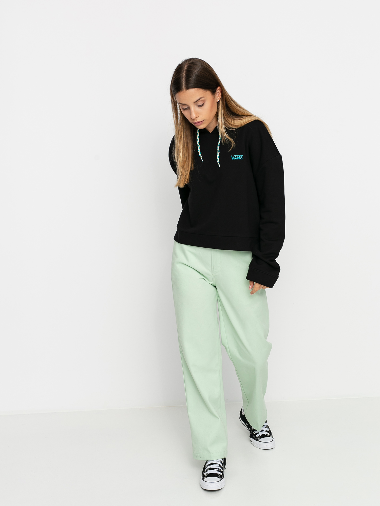 Bluza z kapturem Vans Junior V Ft HD Wmn (black/enamel blue)