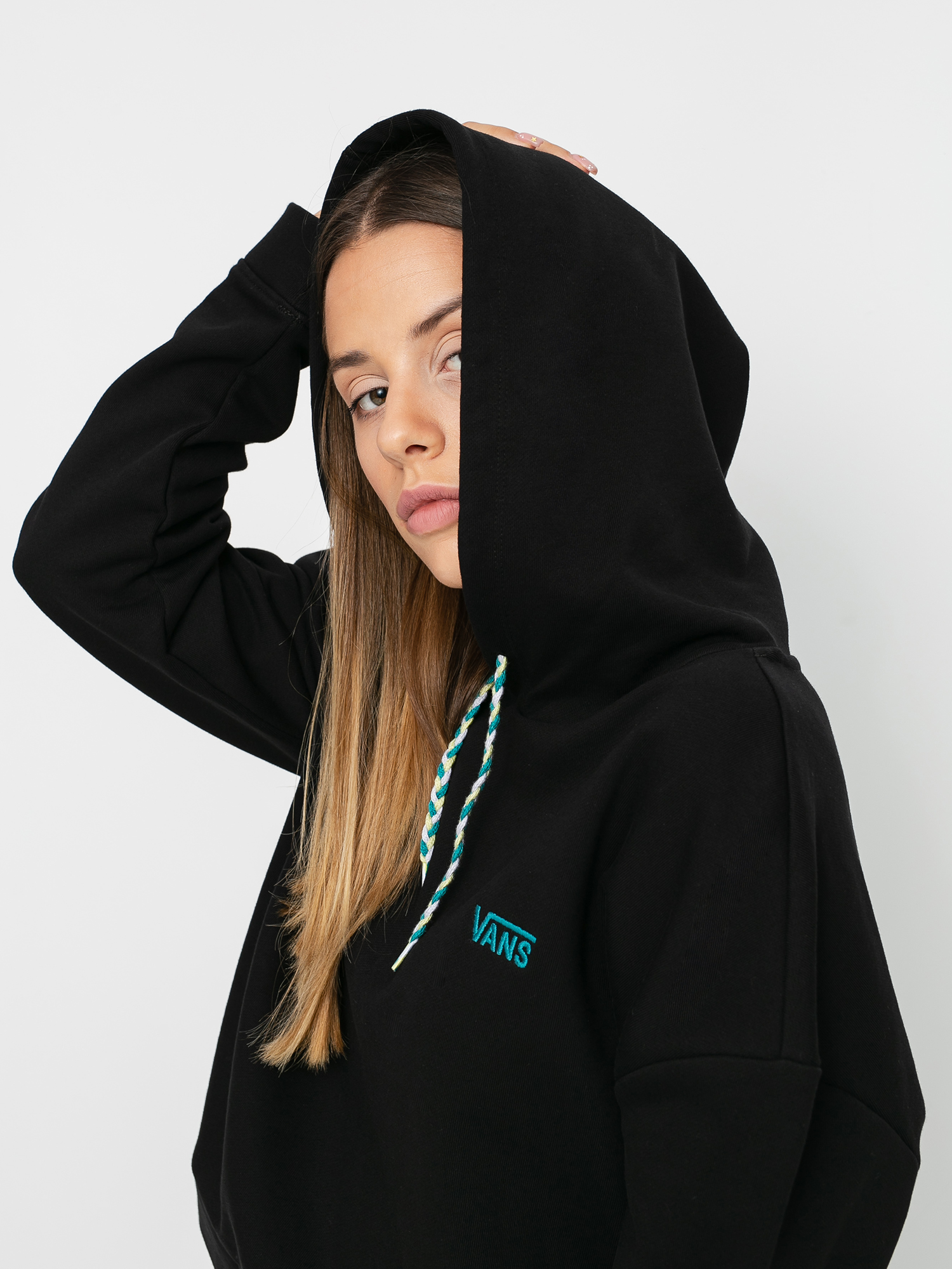 Bluza z kapturem Vans Junior V Ft HD Wmn (black/enamel blue)