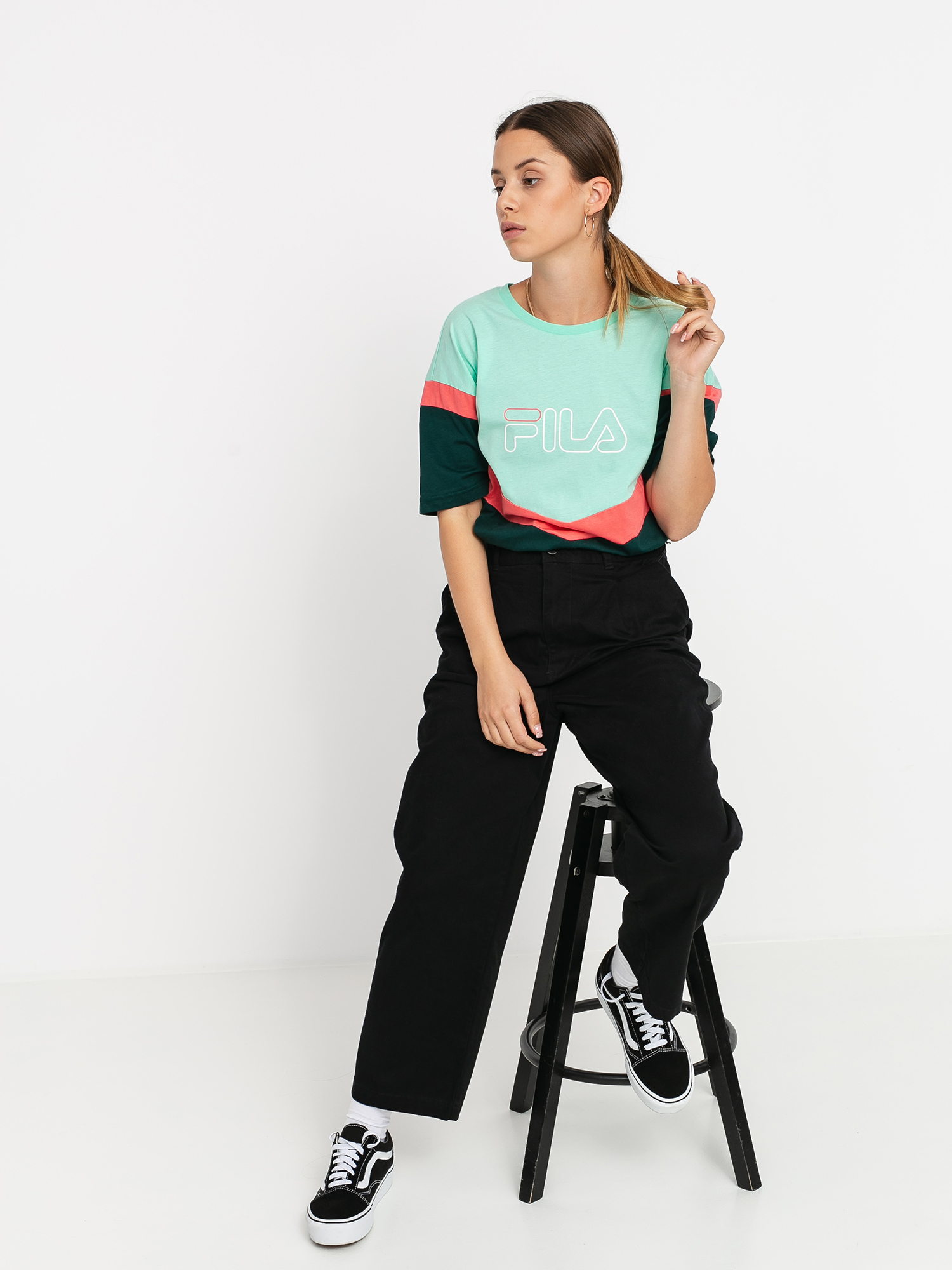 T-shirt Fila Laeta Wmn (ponderosa pine/cabbage/calypso coral)