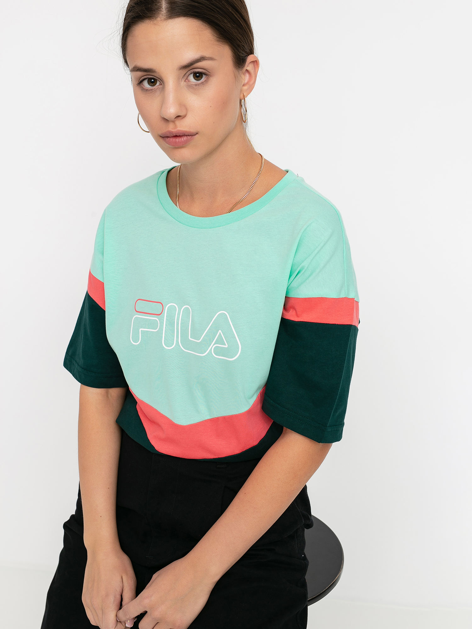 T-shirt Fila Laeta Wmn (ponderosa pine/cabbage/calypso coral)
