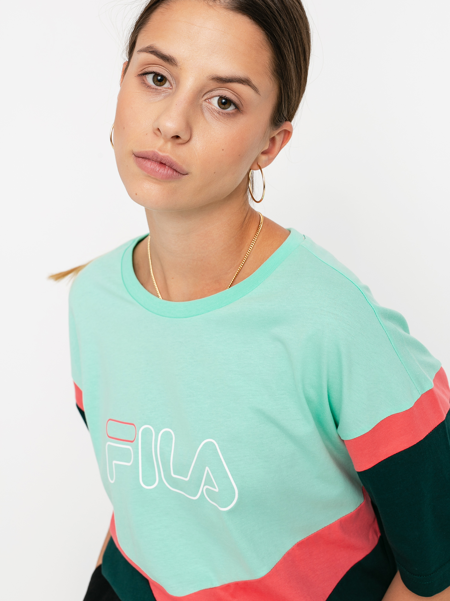 T-shirt Fila Laeta Wmn (ponderosa pine/cabbage/calypso coral)