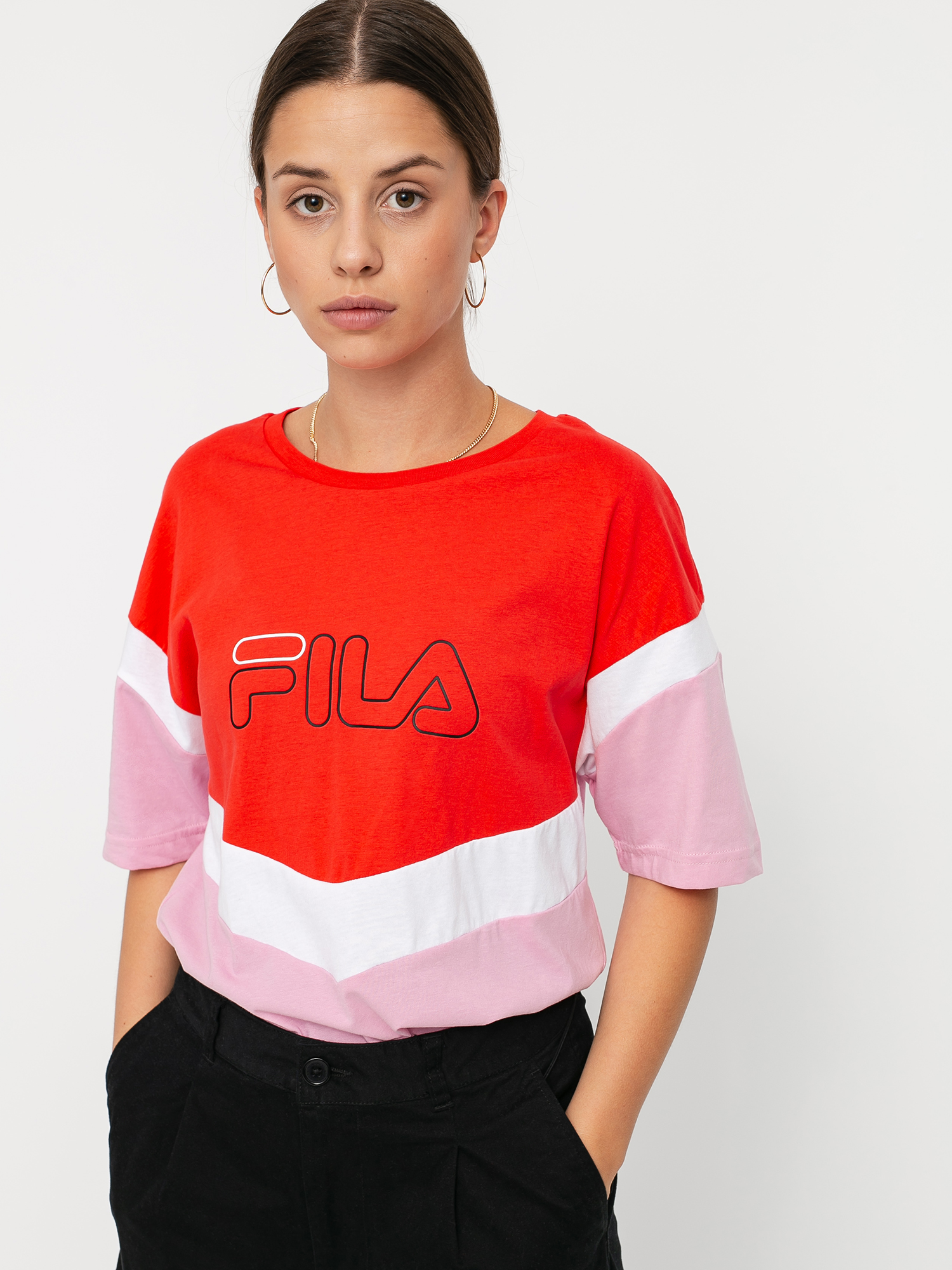 T-shirt Fila Laeta Wmn (lilac sachet/poppy red/bright white)