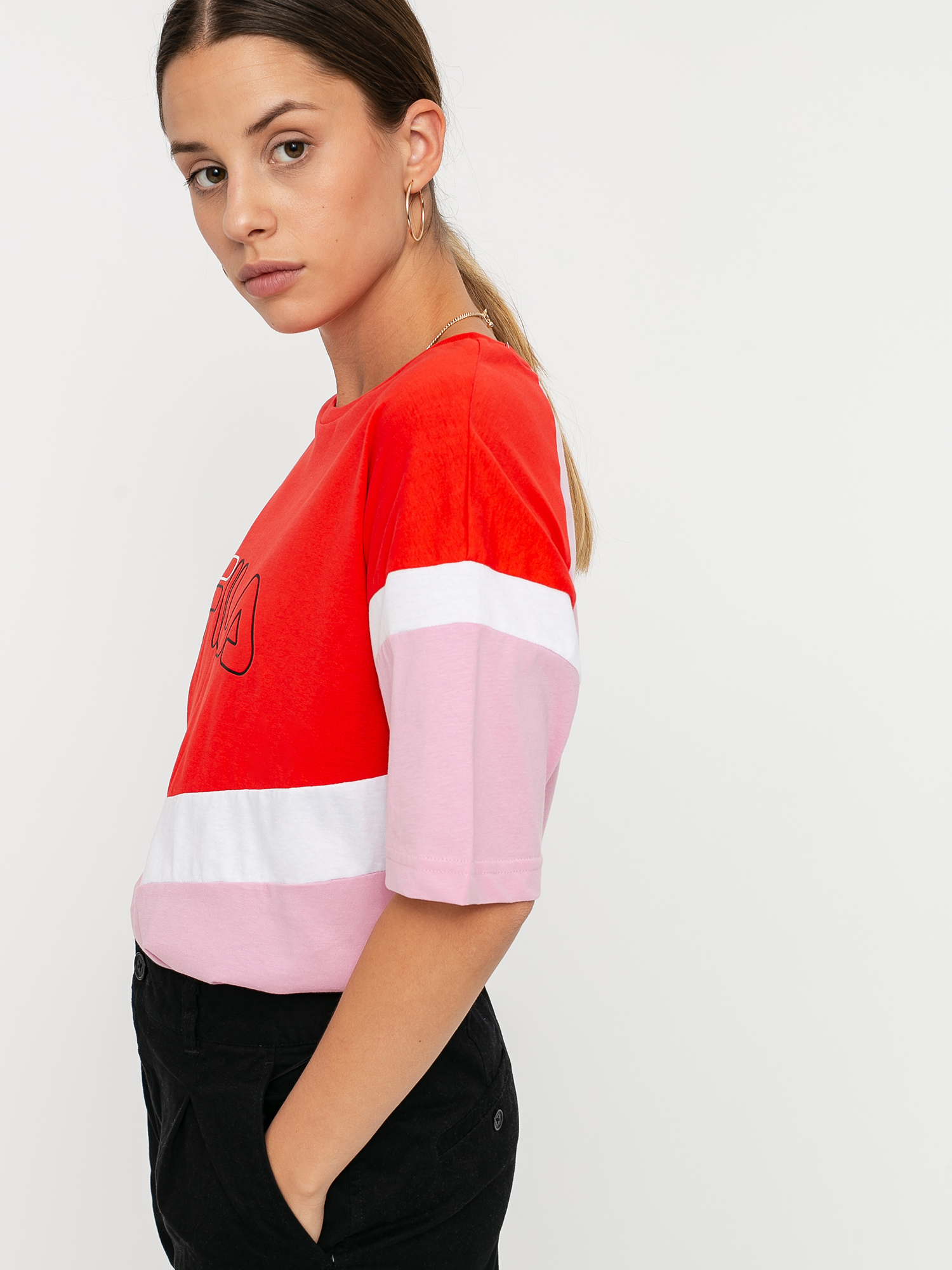 T-shirt Fila Laeta Wmn (lilac sachet/poppy red/bright white)