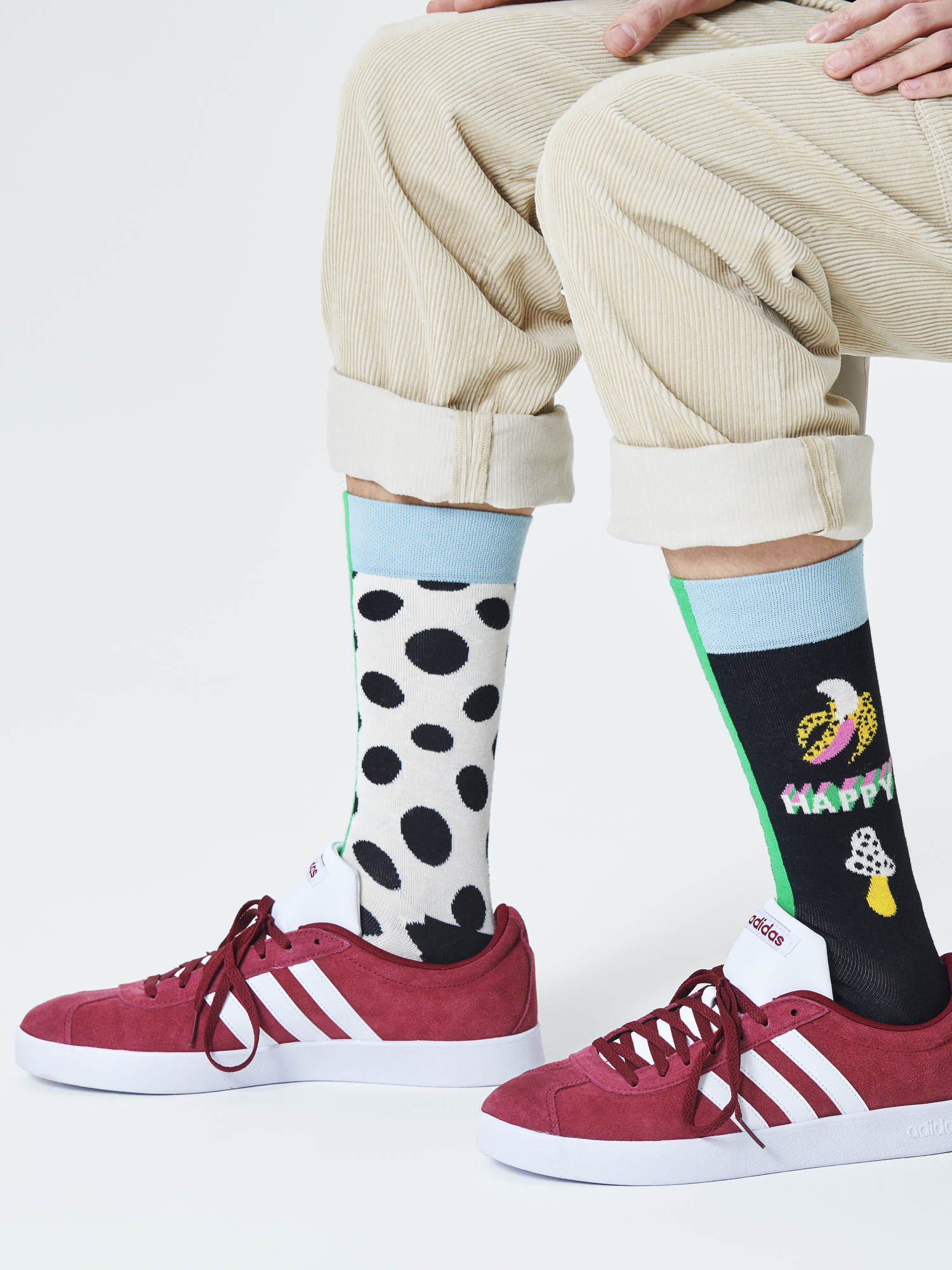 Skarpetki Happy Socks Half Half Big Dot (black/white/multi)