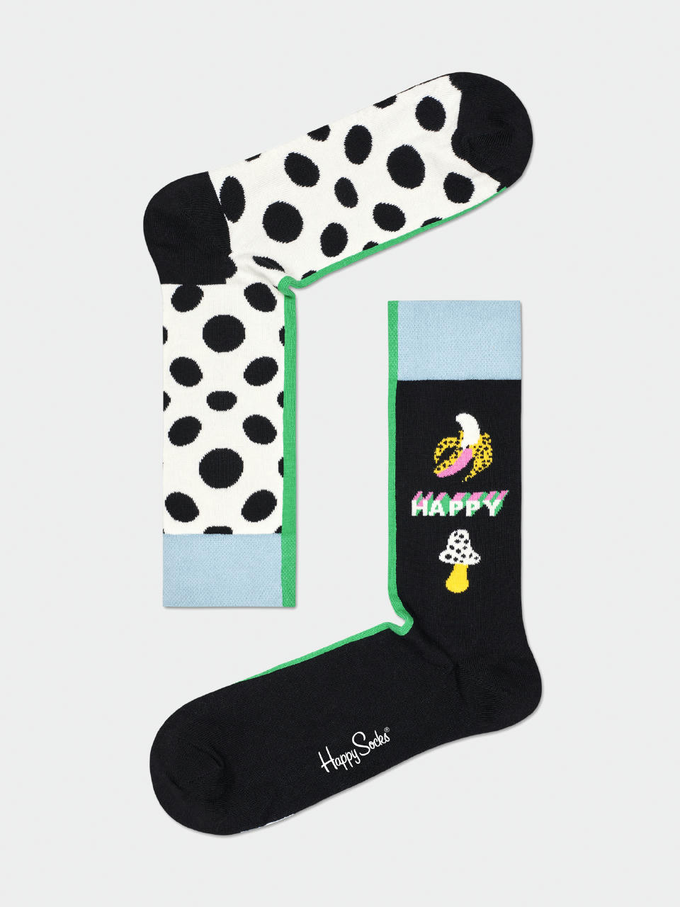 Skarpetki Happy Socks Half Half Big Dot (black/white/multi)