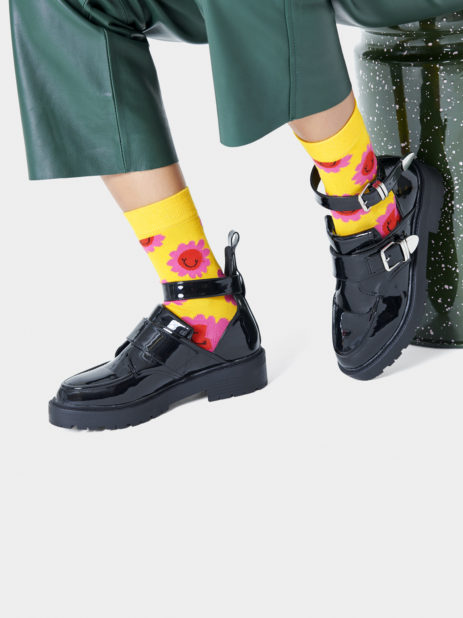 Skarpetki Happy Socks Smiley Flower (yellow/pink)