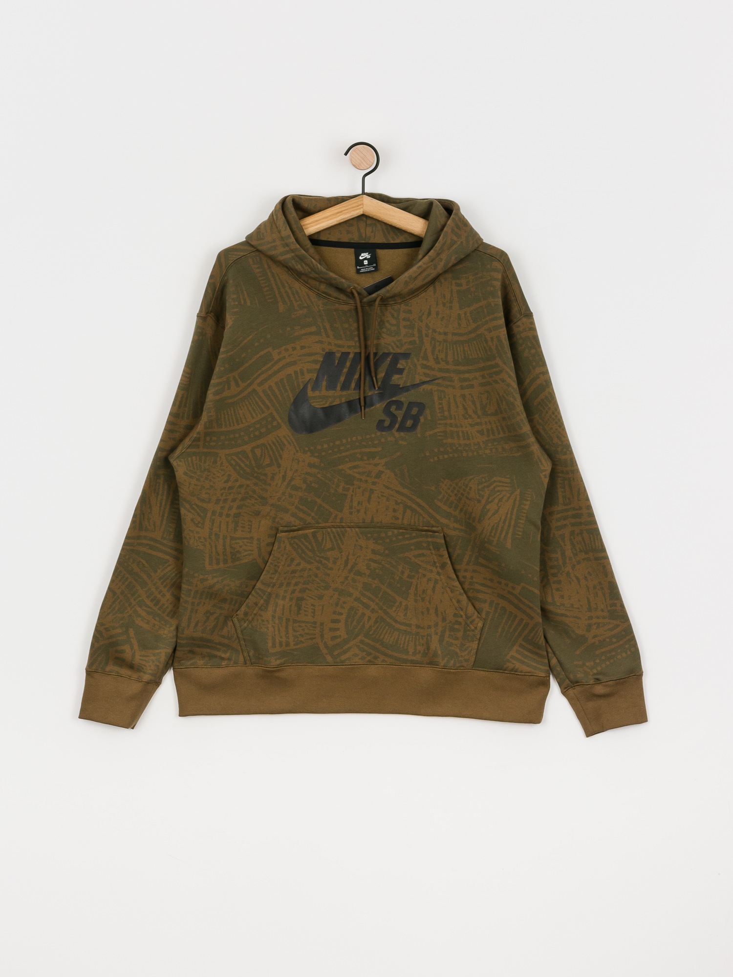 Bluza z kapturem Nike SB Aop HD (cargo khaki/cargo khaki/black)