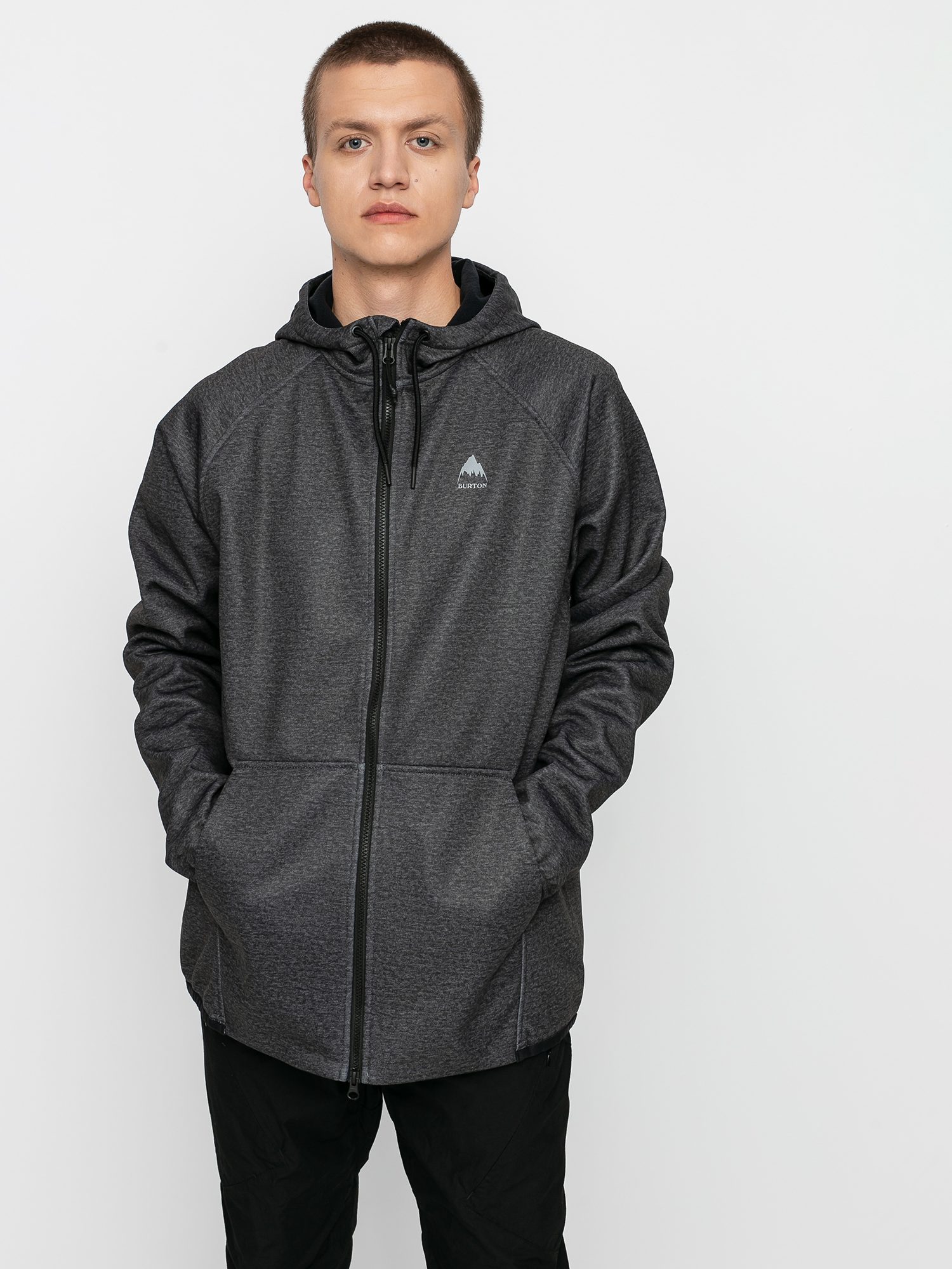 Męska Bluza aktywna Burton Crown Weatherproof ZHD (true black heather)