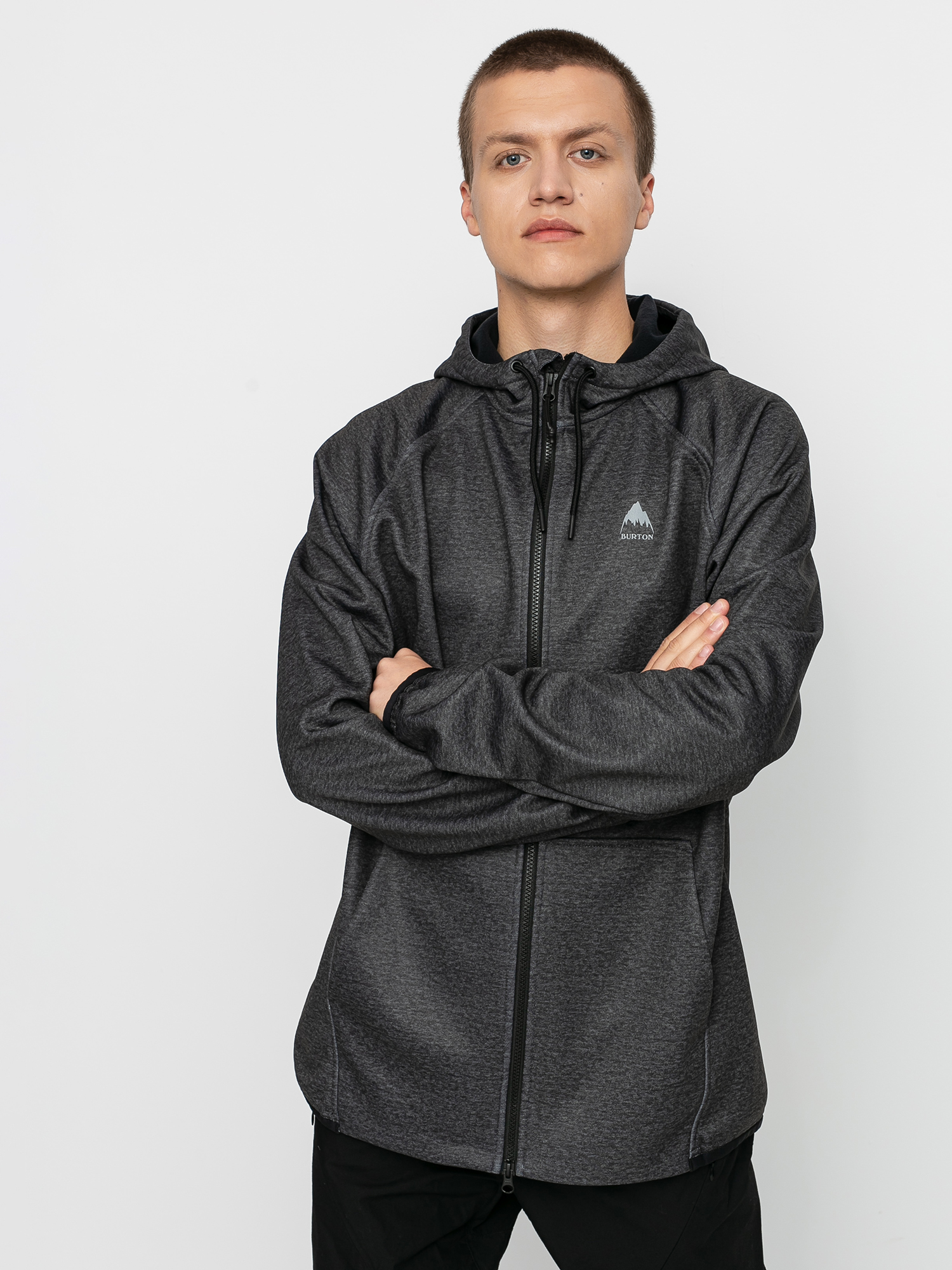Męska Bluza aktywna Burton Crown Weatherproof ZHD (true black heather)