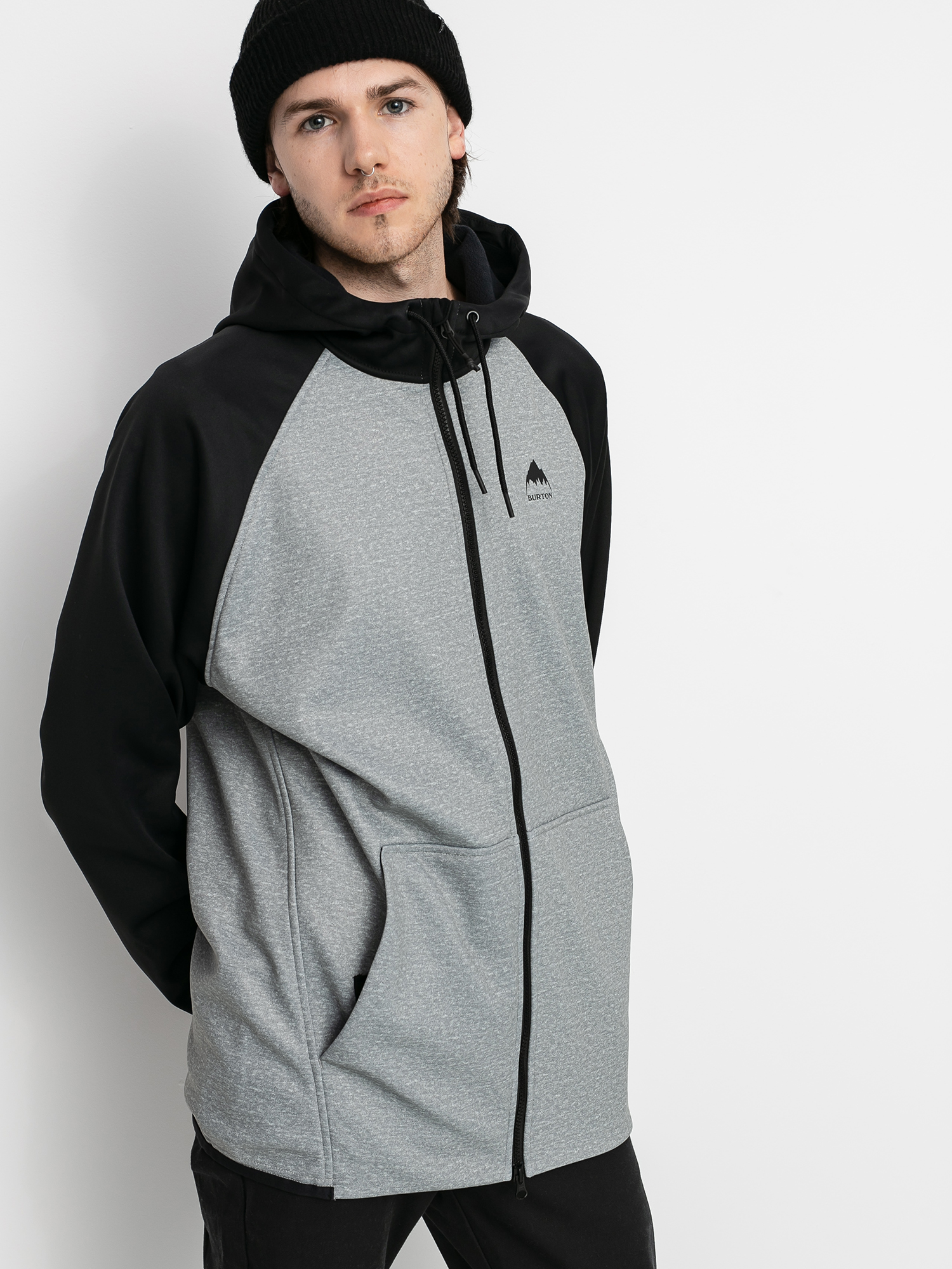 Męska Bluza aktywna Burton Crown Weatherproof ZHD (gray heather/true black)