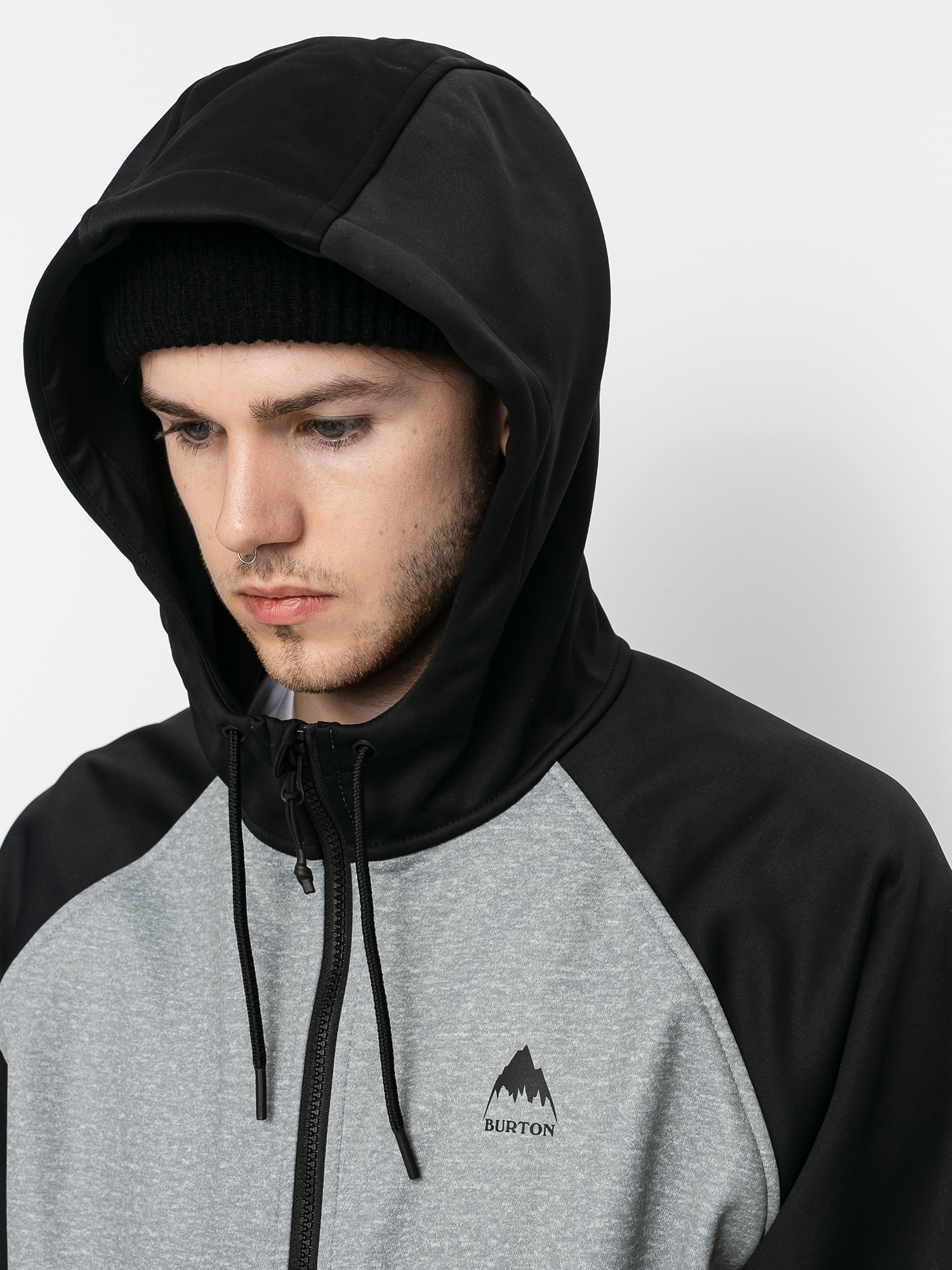 Męska Bluza aktywna Burton Crown Weatherproof ZHD (gray heather/true black)