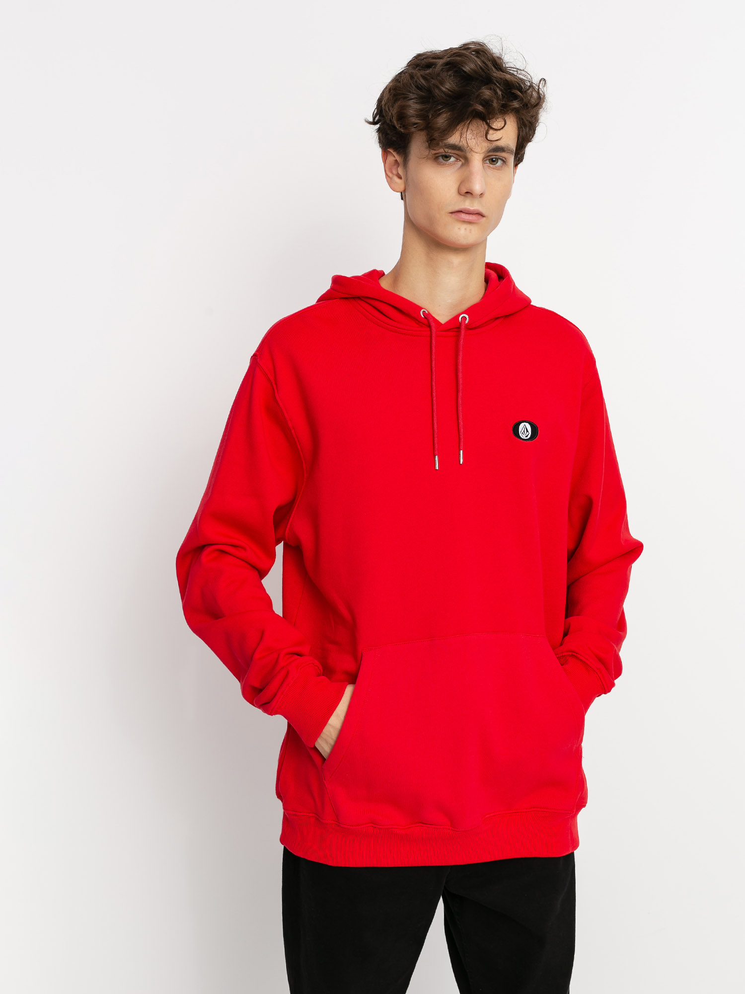 Bluza z kapturem Volcom Sngl Stn HD (fiery red)
