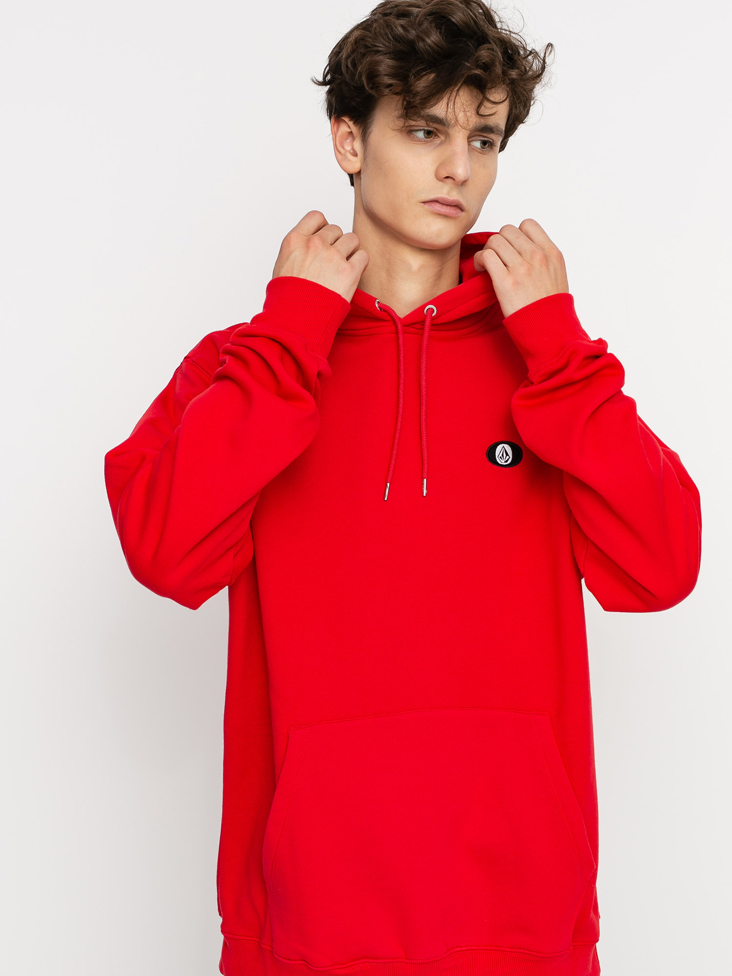 Bluza z kapturem Volcom Sngl Stn HD (fiery red)