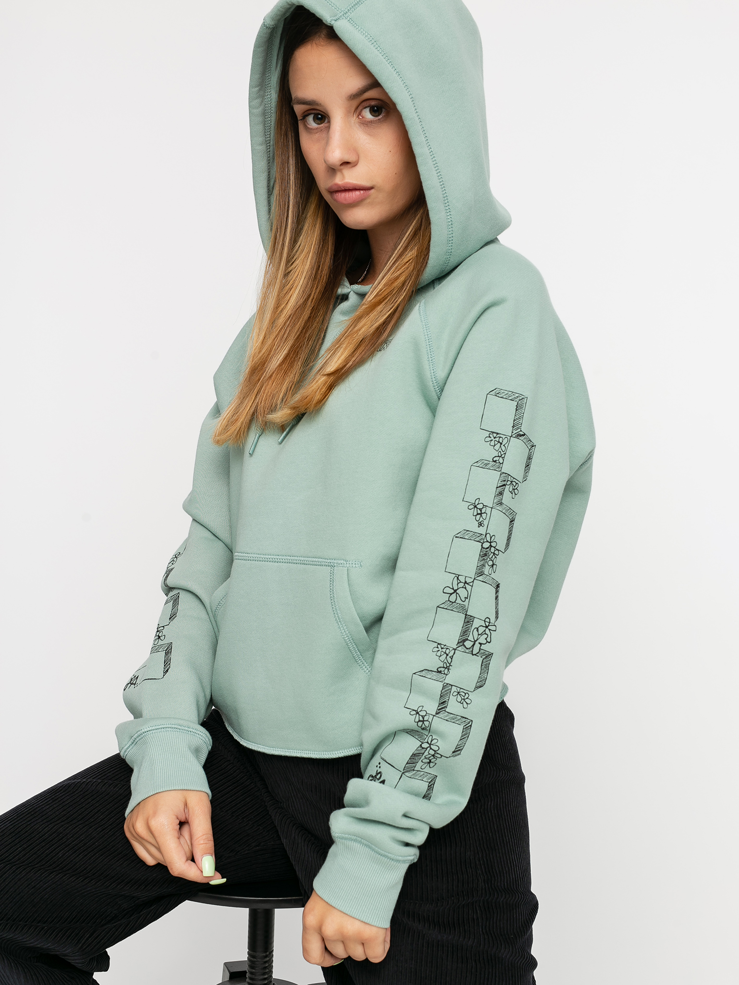 Bluza z kapturem Vans Heart Lizzie Versa HD Wmn (blue surf)