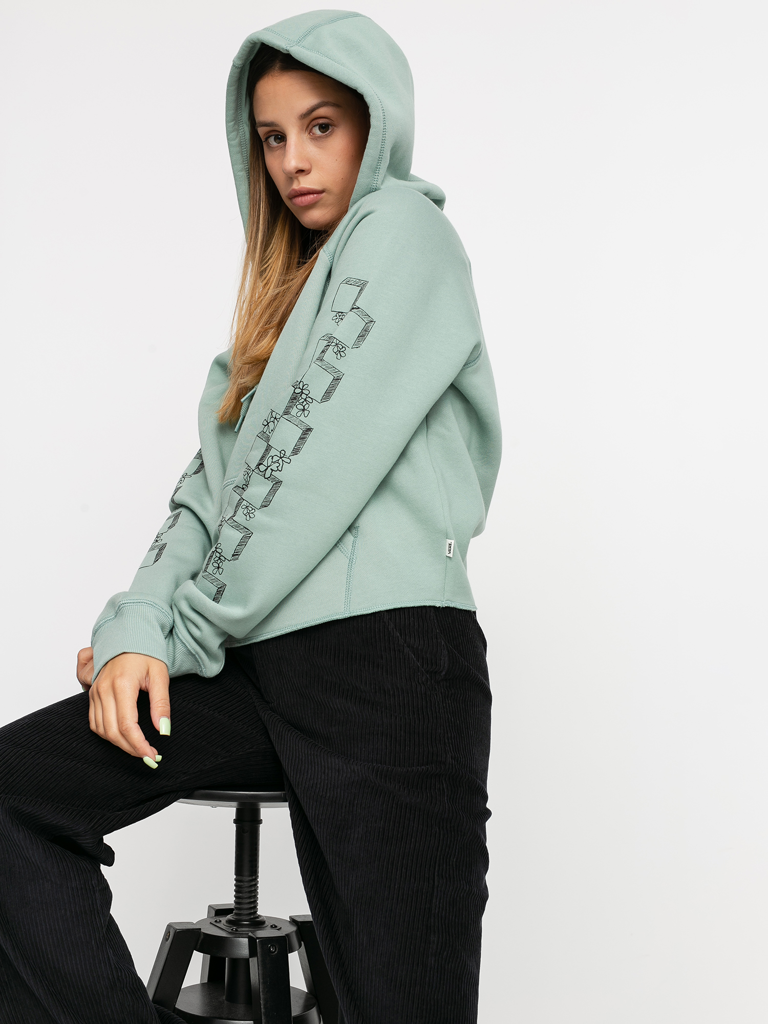 Bluza z kapturem Vans Heart Lizzie Versa HD Wmn (blue surf)