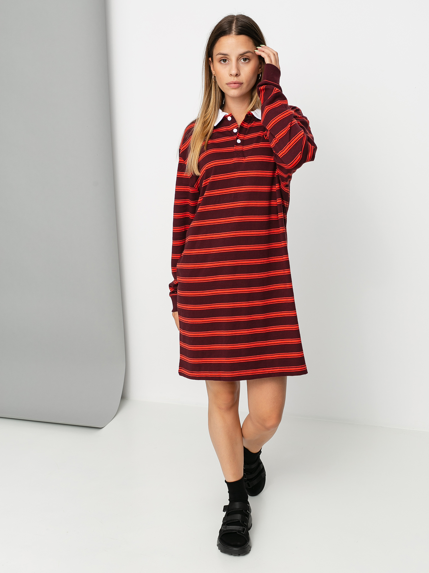 Sukienka Vans Stripe Polo Wmn (port royale)