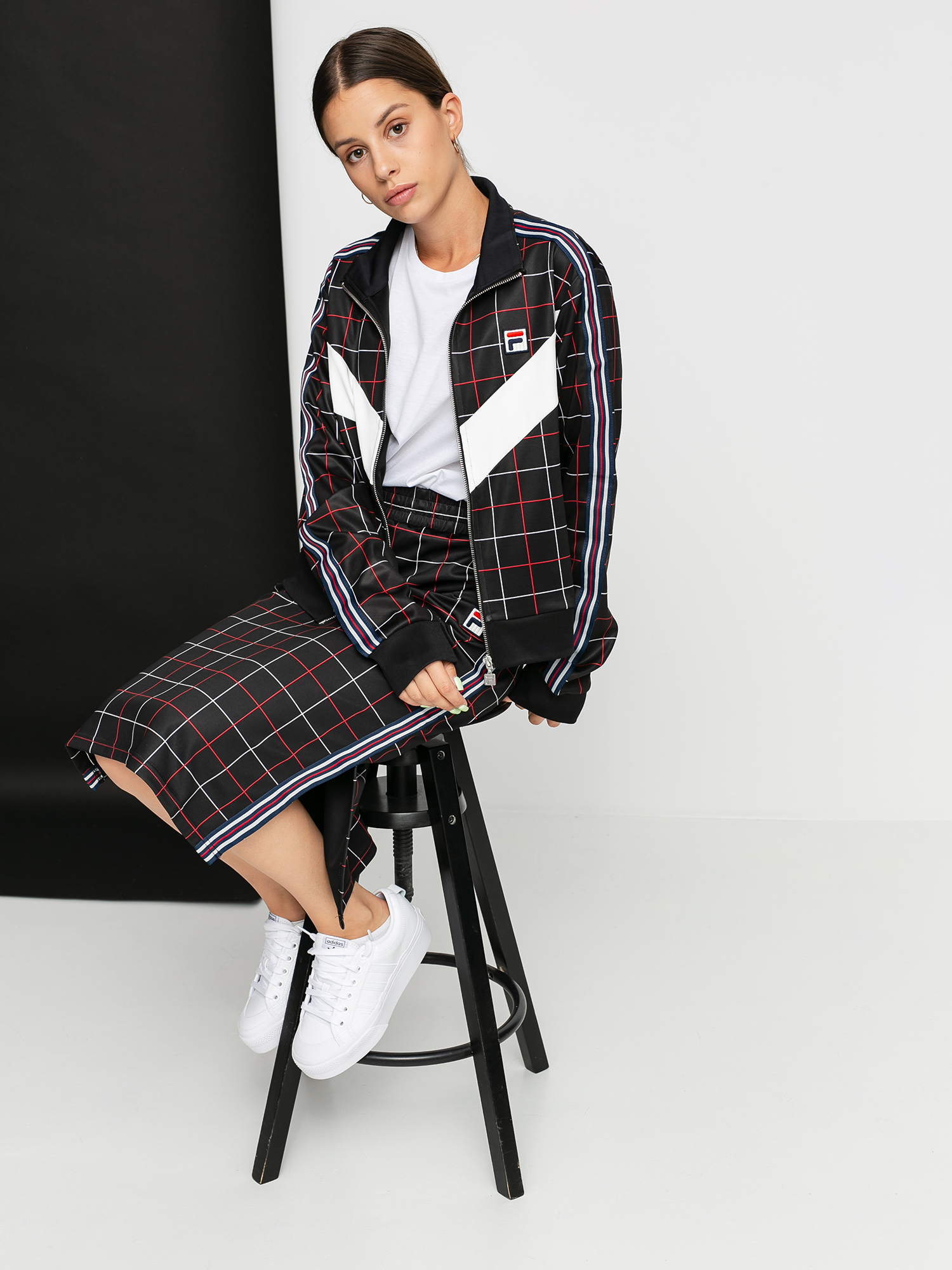 Bluza Fila Winta Wmn (black check allover/blanc de blanc)