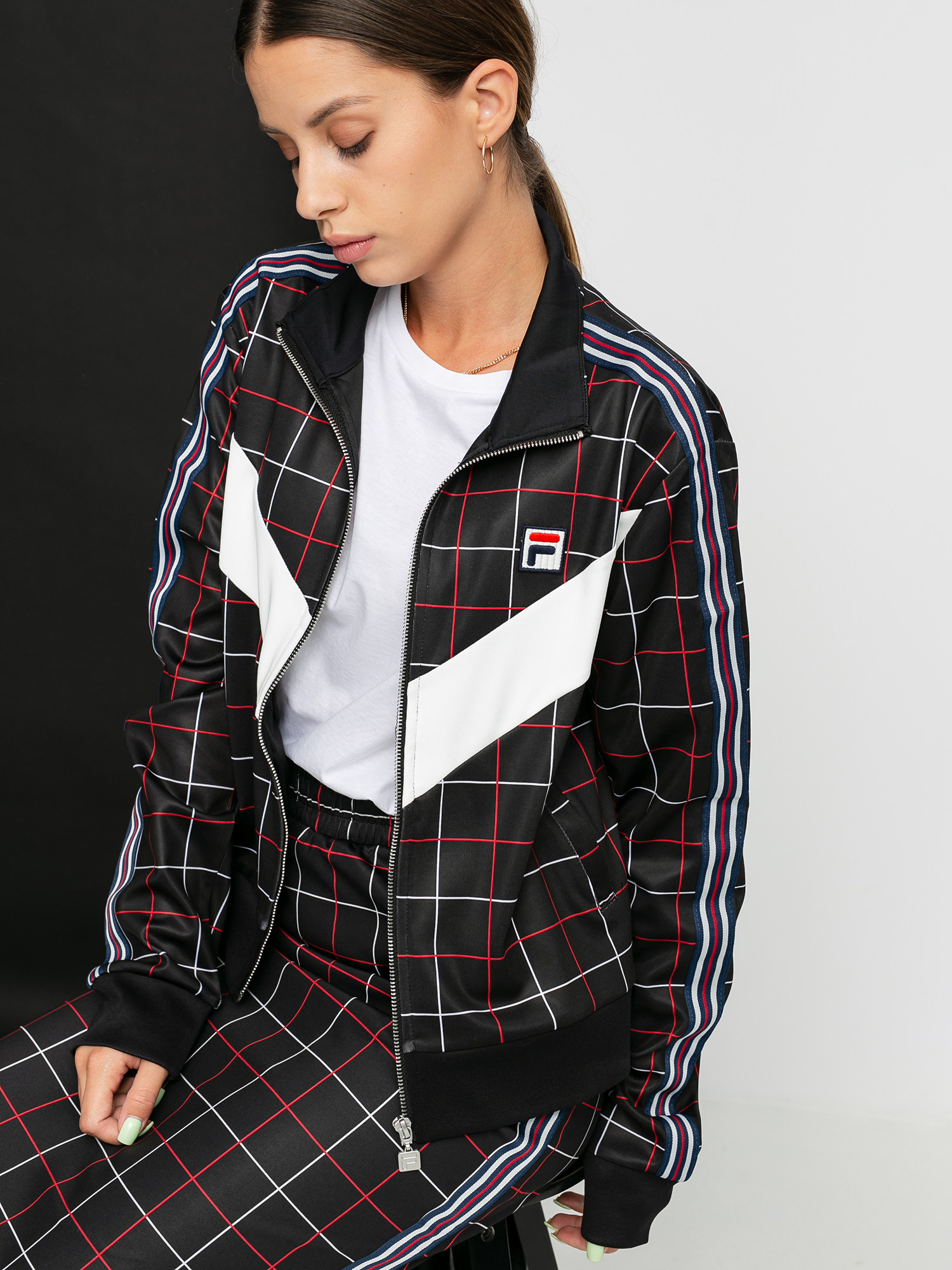 Bluza Fila Winta Wmn (black check allover/blanc de blanc)