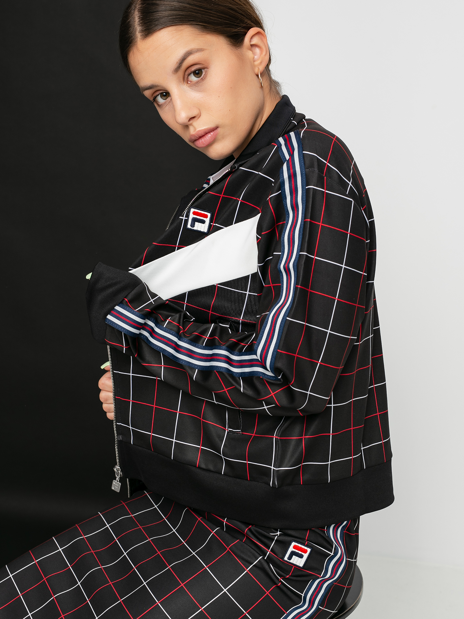 Bluza Fila Winta Wmn (black check allover/blanc de blanc)