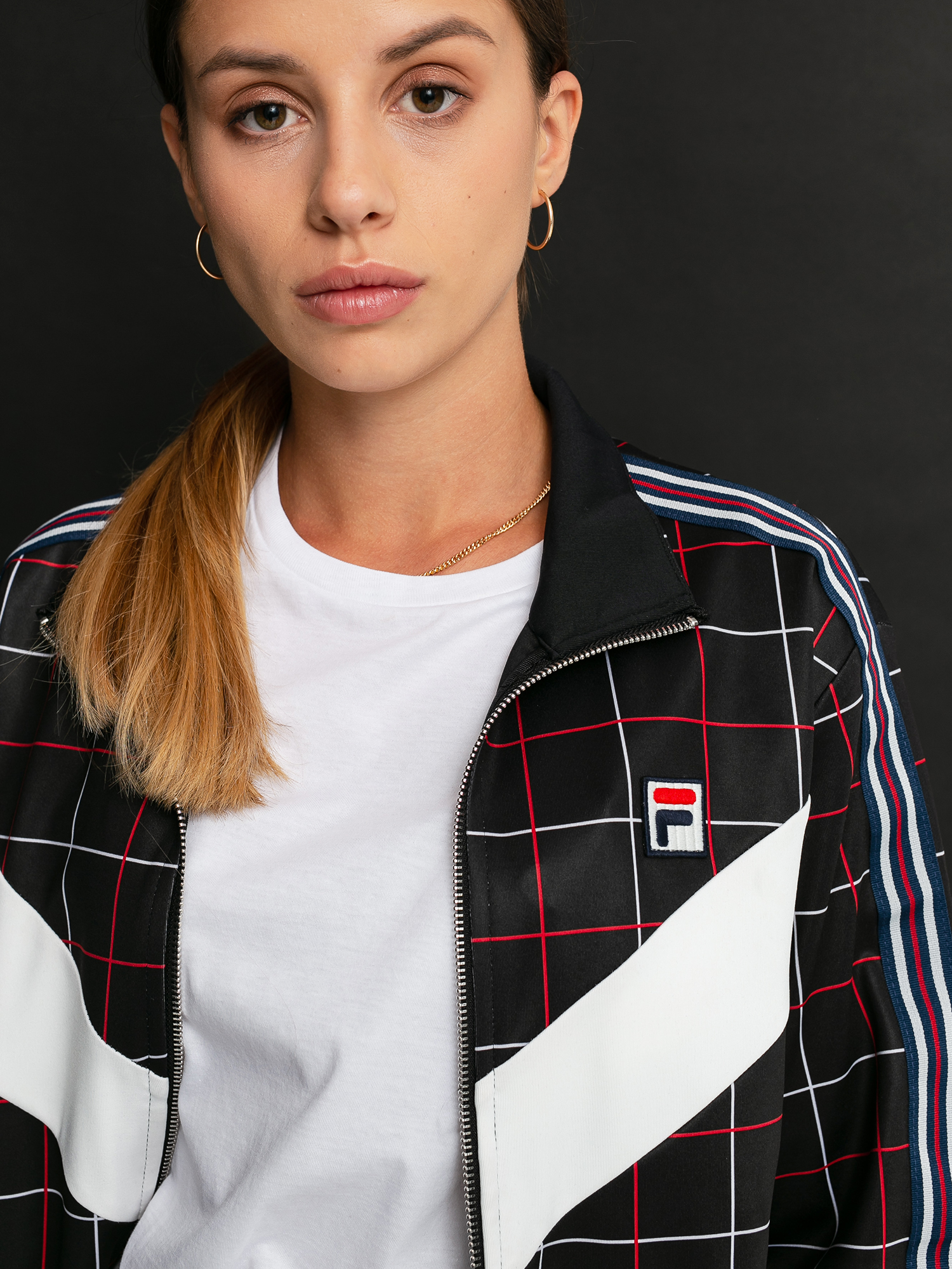 Bluza Fila Winta Wmn (black check allover/blanc de blanc)