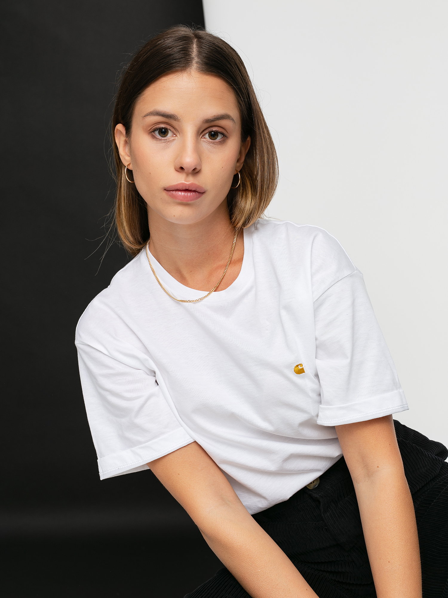 T-shirt Carhartt WIP Chase Wmn (white/gold)
