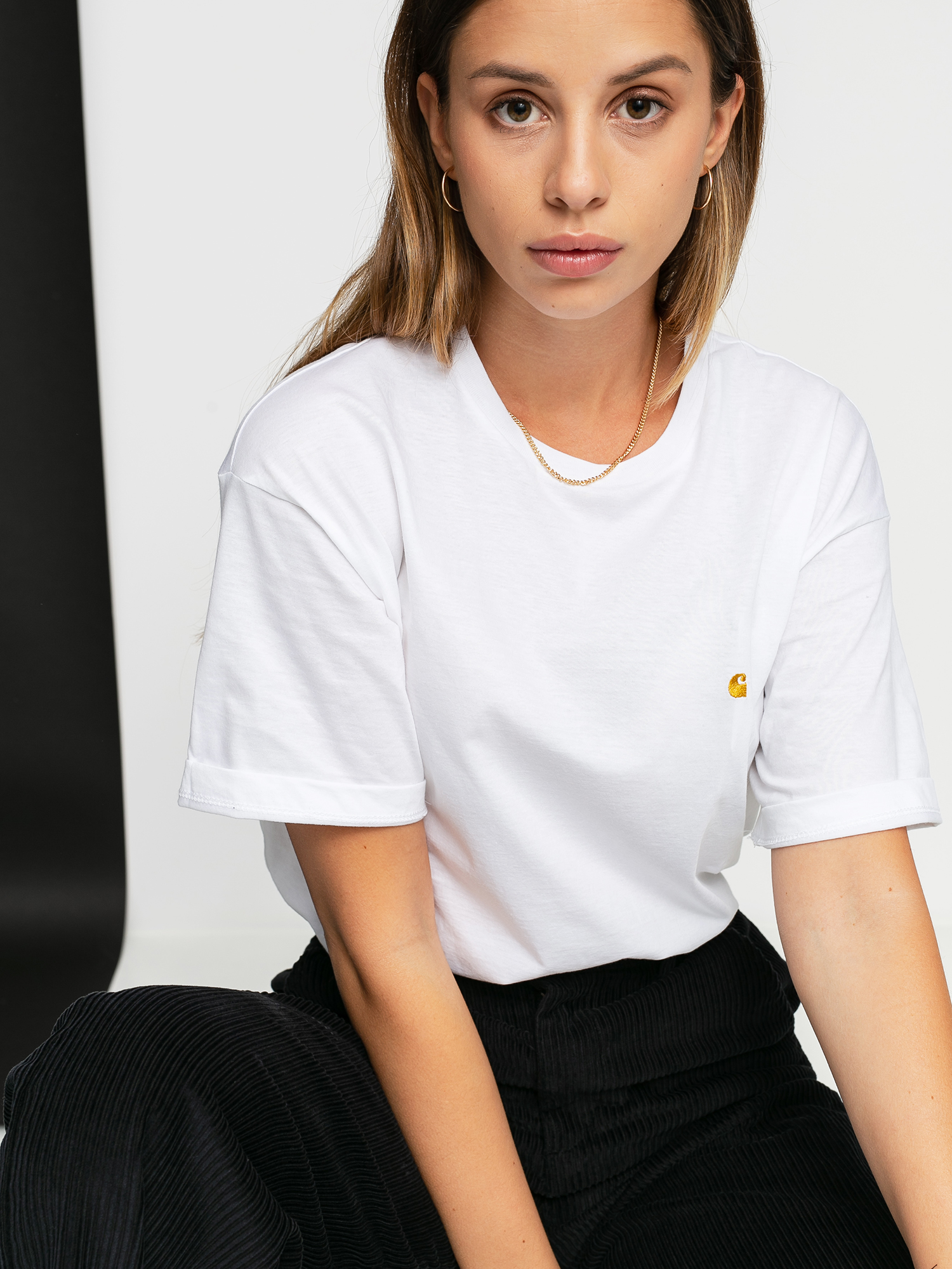 T-shirt Carhartt WIP Chase Wmn (white/gold)