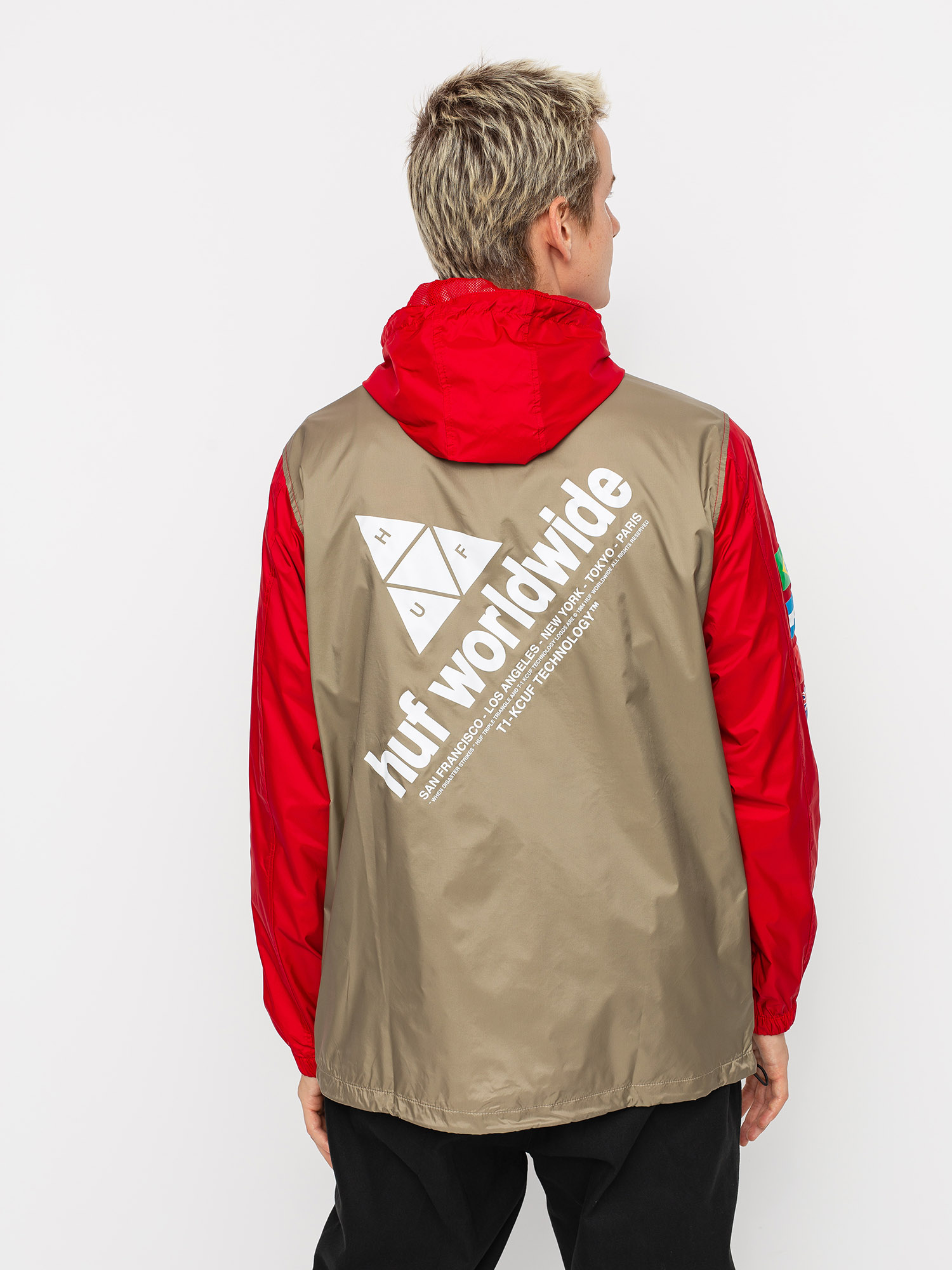 Kurtka HUF Flags Anorak (cyber red)