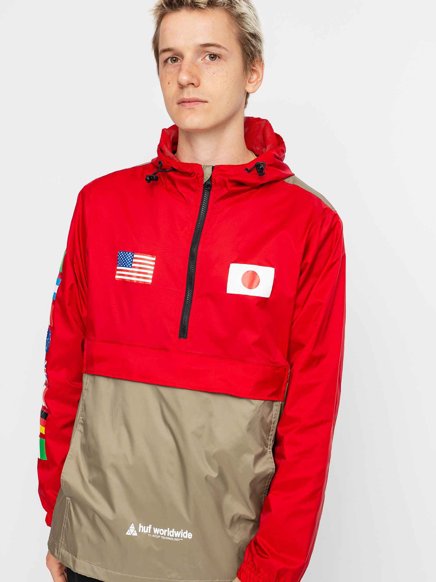 Kurtka HUF Flags Anorak (cyber red)