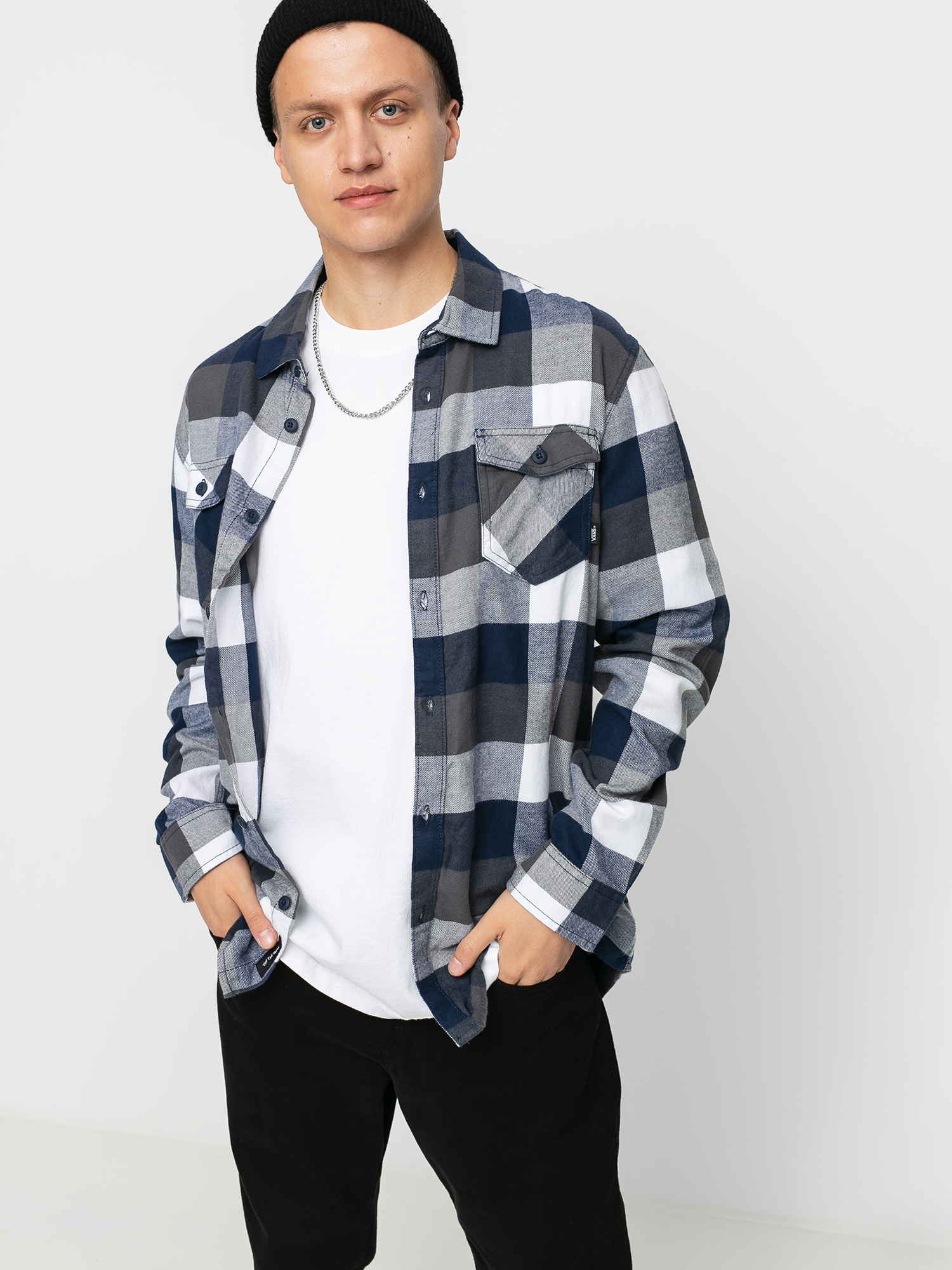 Koszula Vans Box Flannel (white/dress blues)