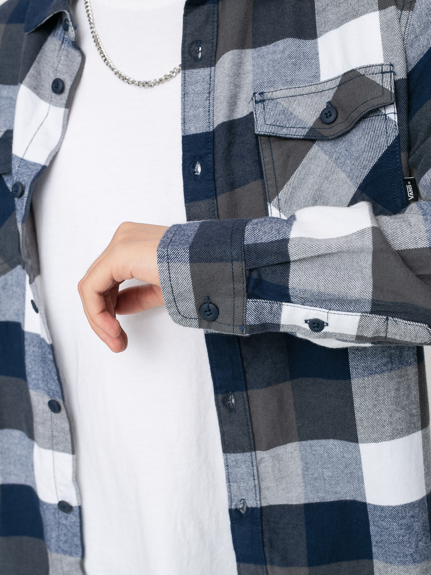 Koszula Vans Box Flannel (white/dress blues)