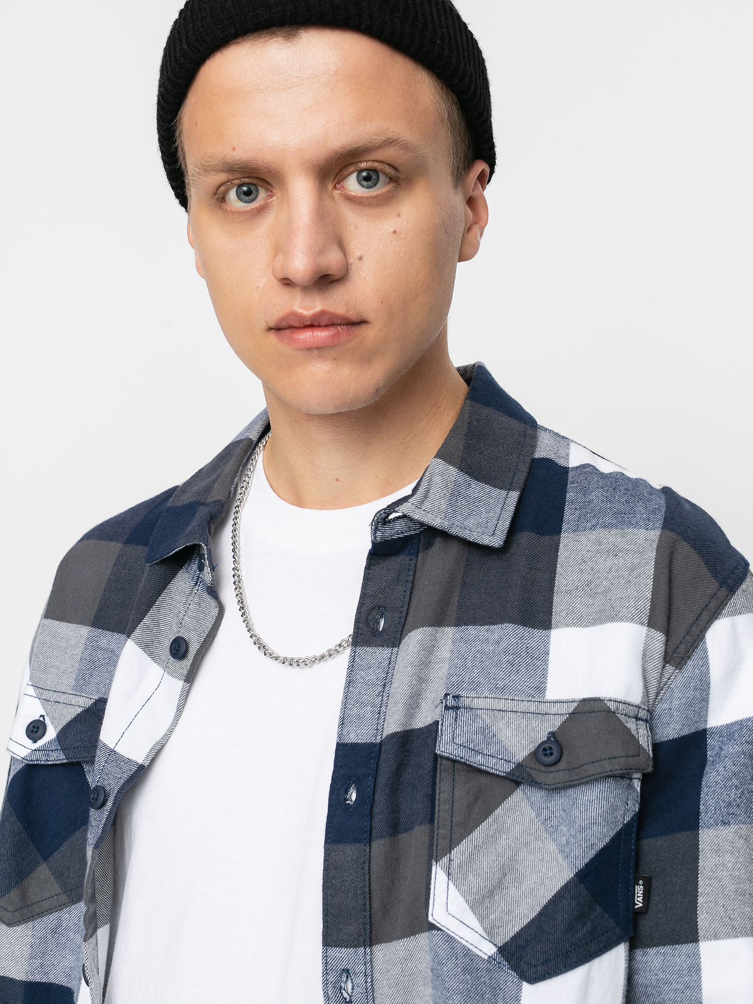 Koszula Vans Box Flannel (white/dress blues)