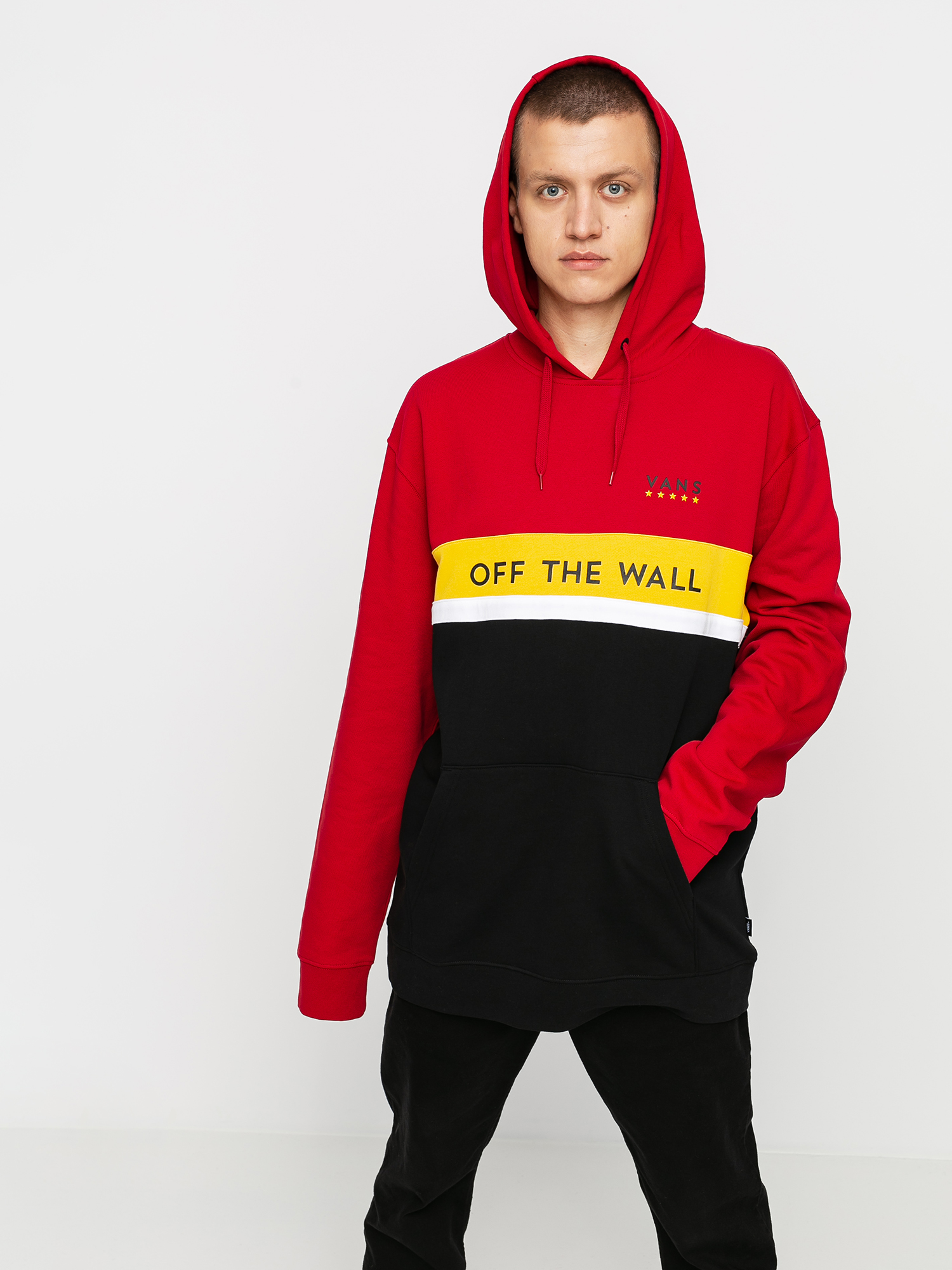 Bluza z kapturem Vans Victory HD (black/chili pepper/lemon chrome)